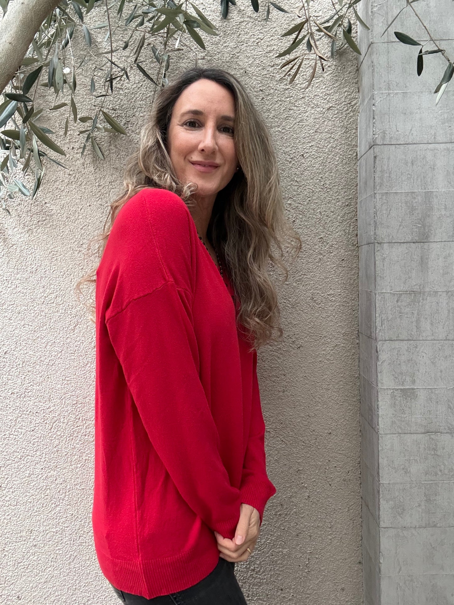 Sweater básico Barceloneta rojo