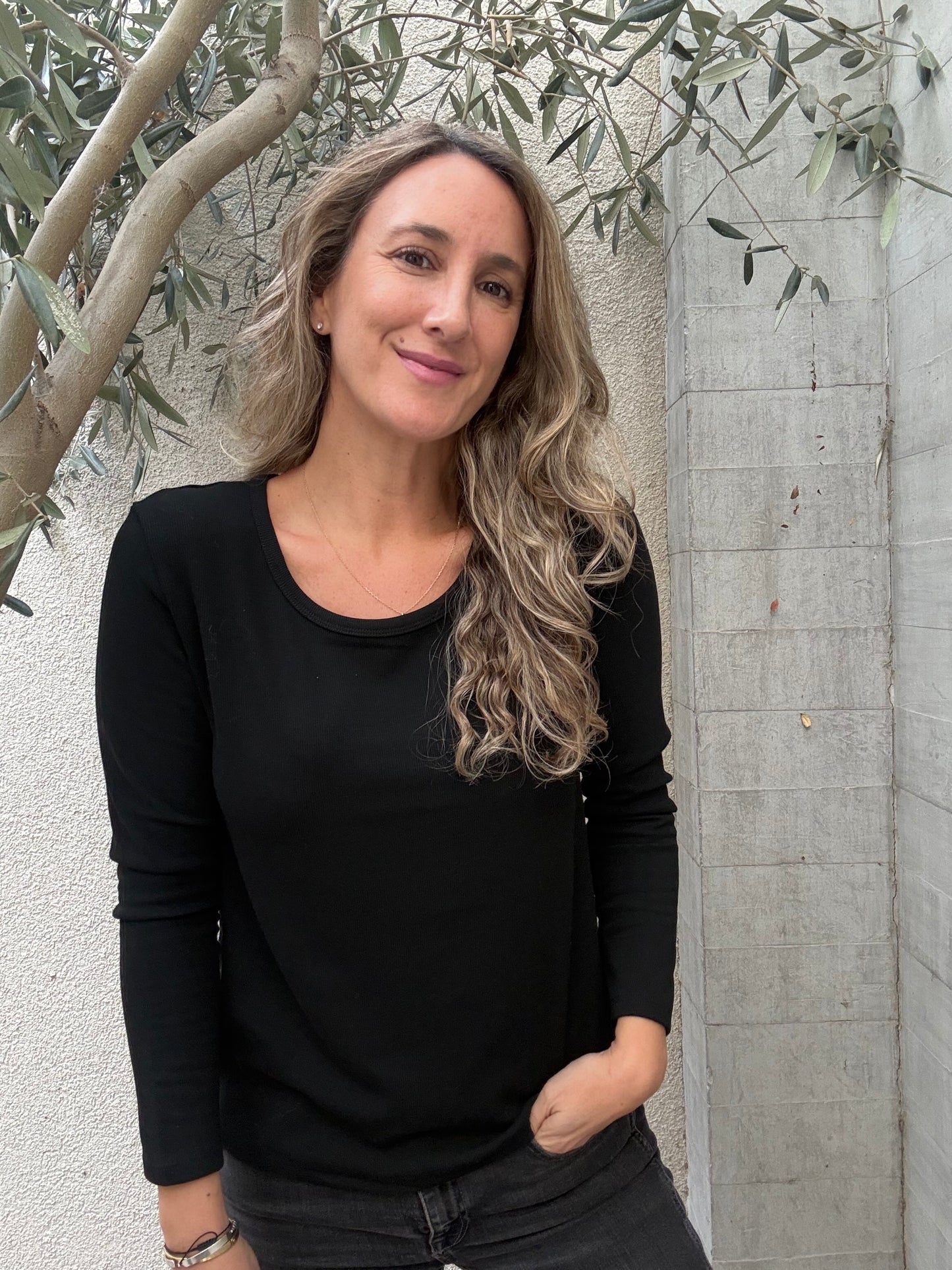 Polera simple microfibra negro