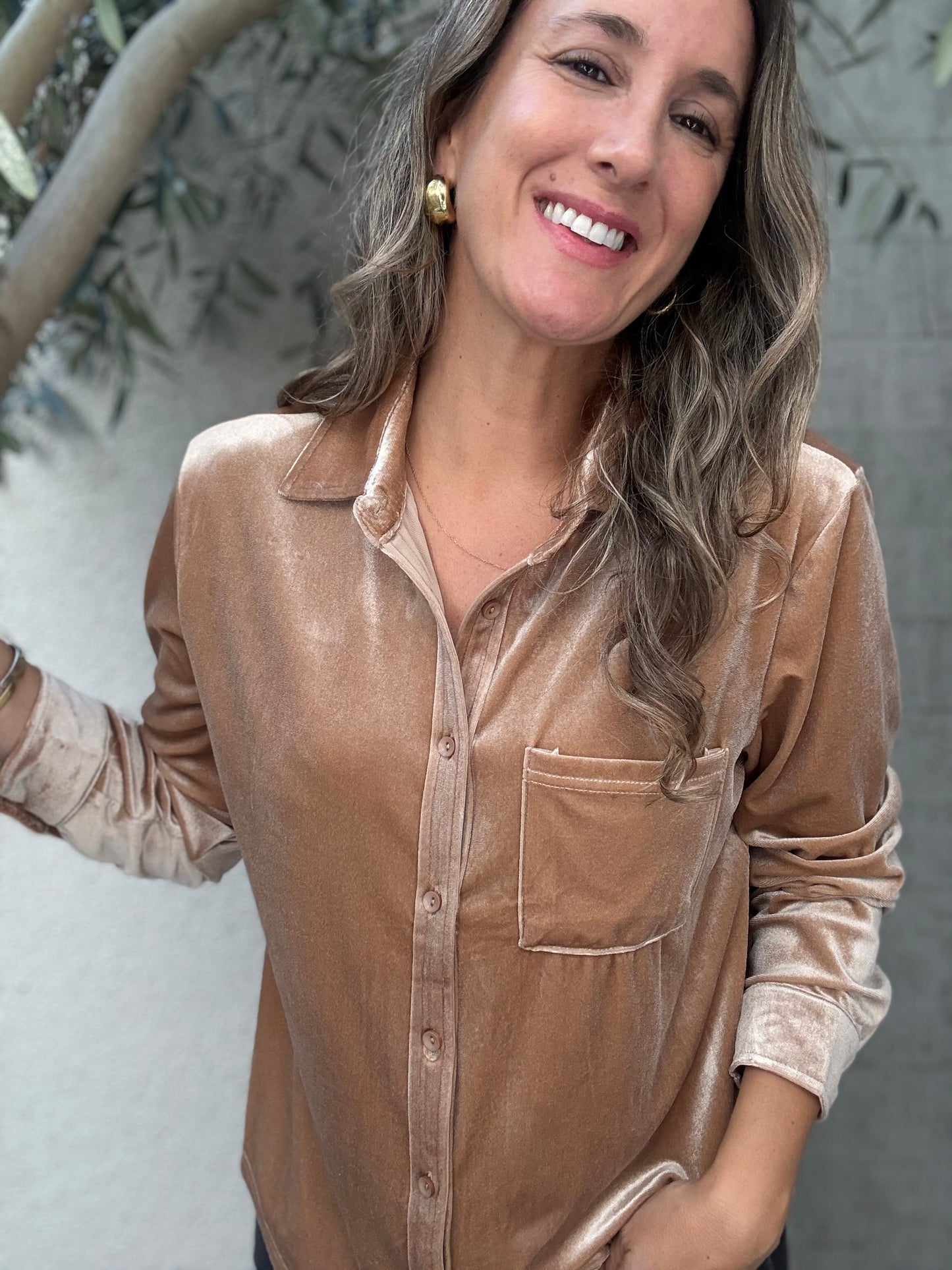 Blusa Terciopelo beige
