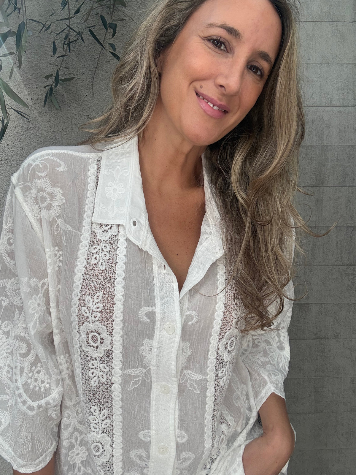 Blusa floral larga