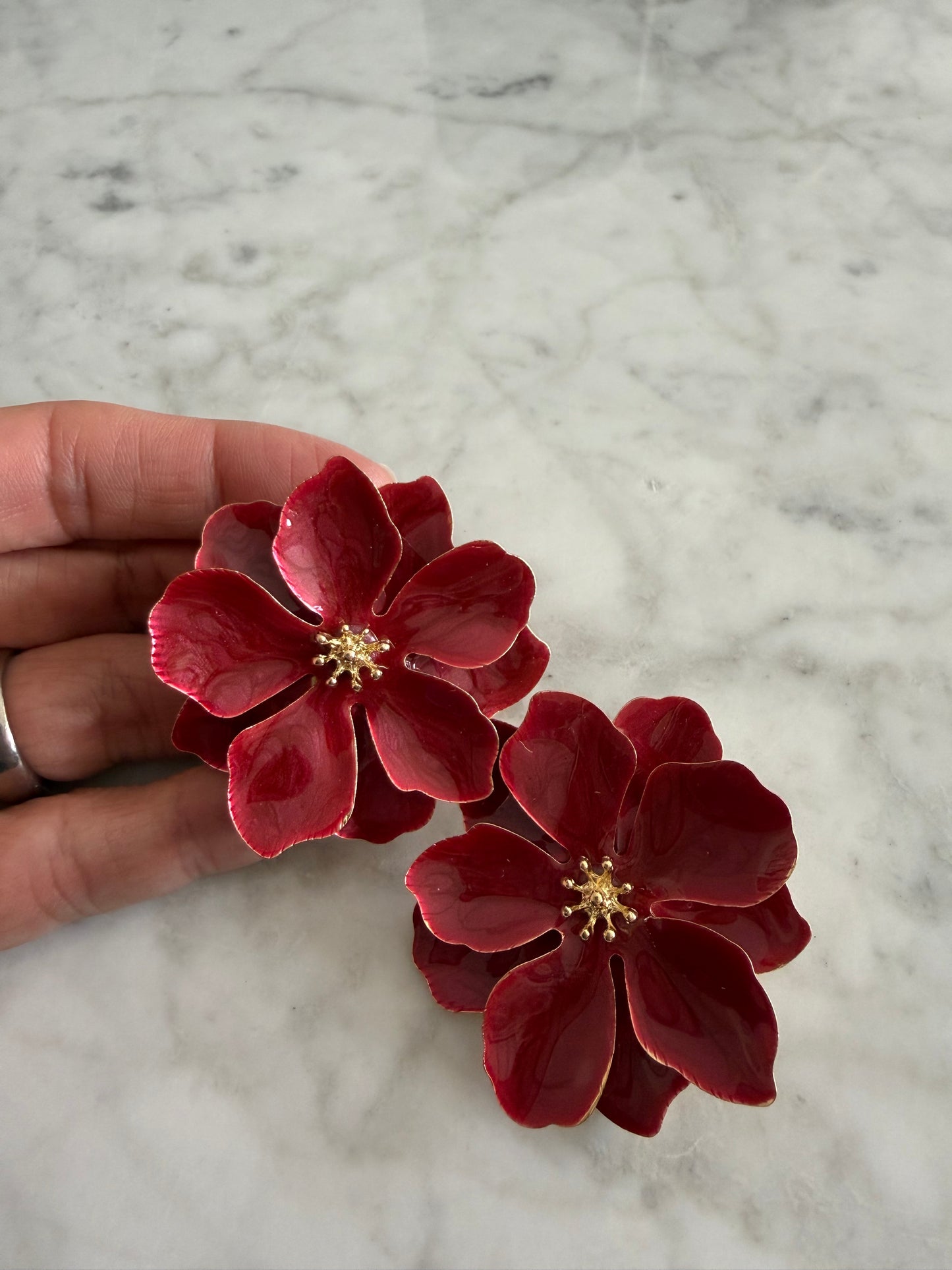 Aros Floral guinda