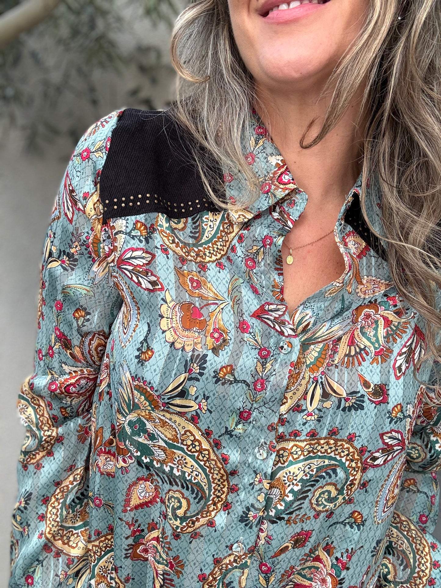 Blusa Marrueco turquesa