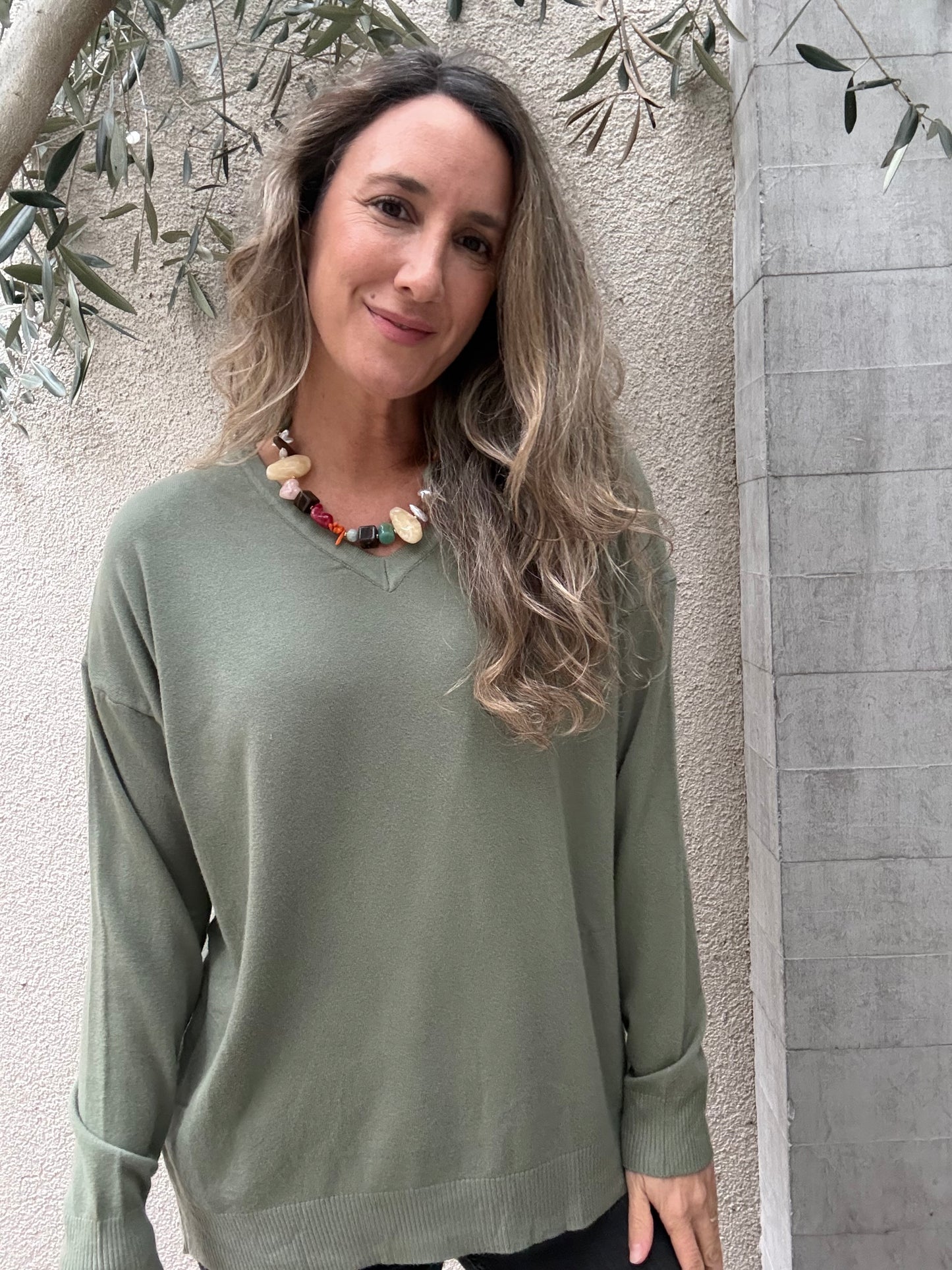 Sweater básico Barceloneta verde