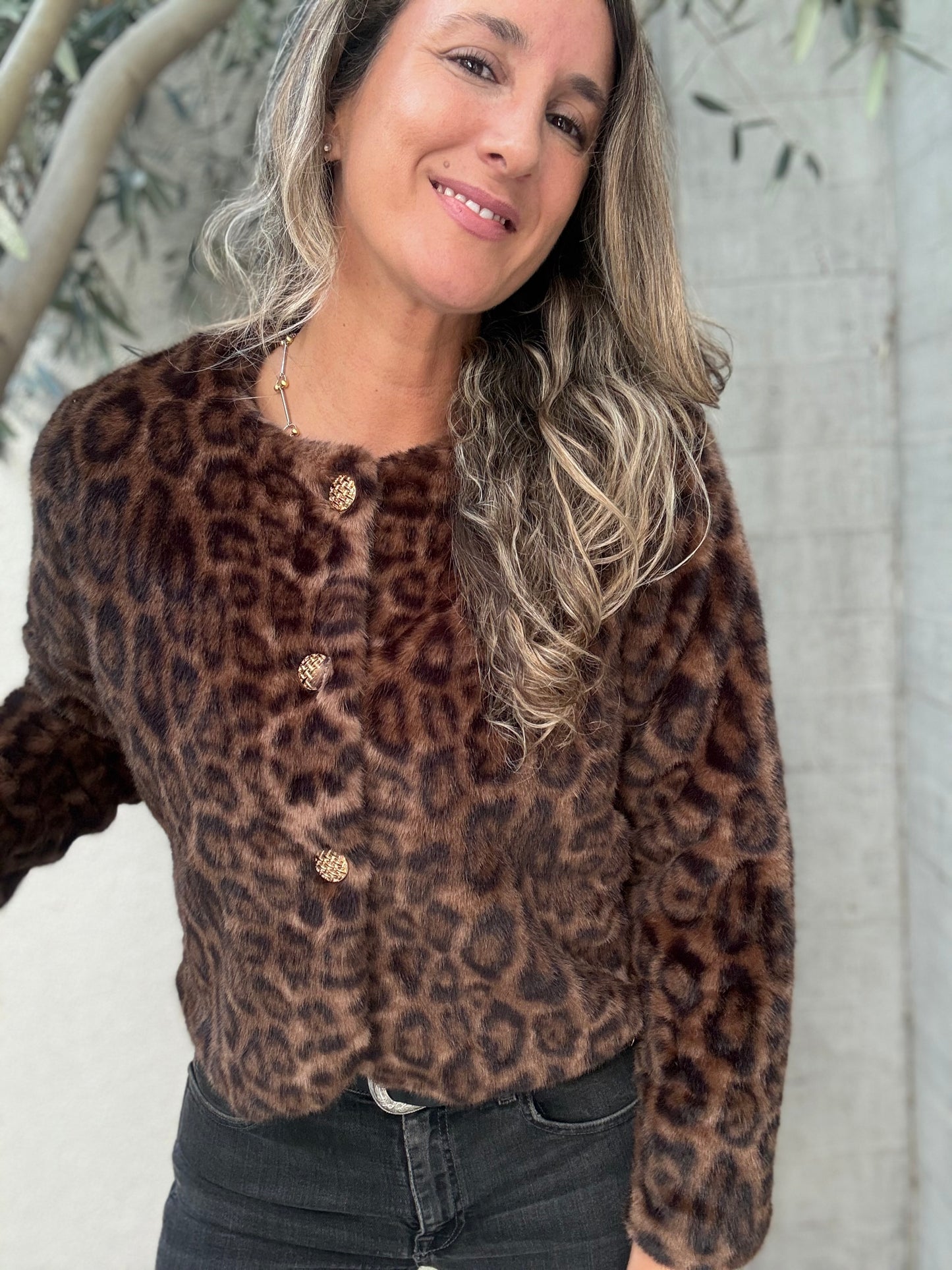 Chaqueta peluda print