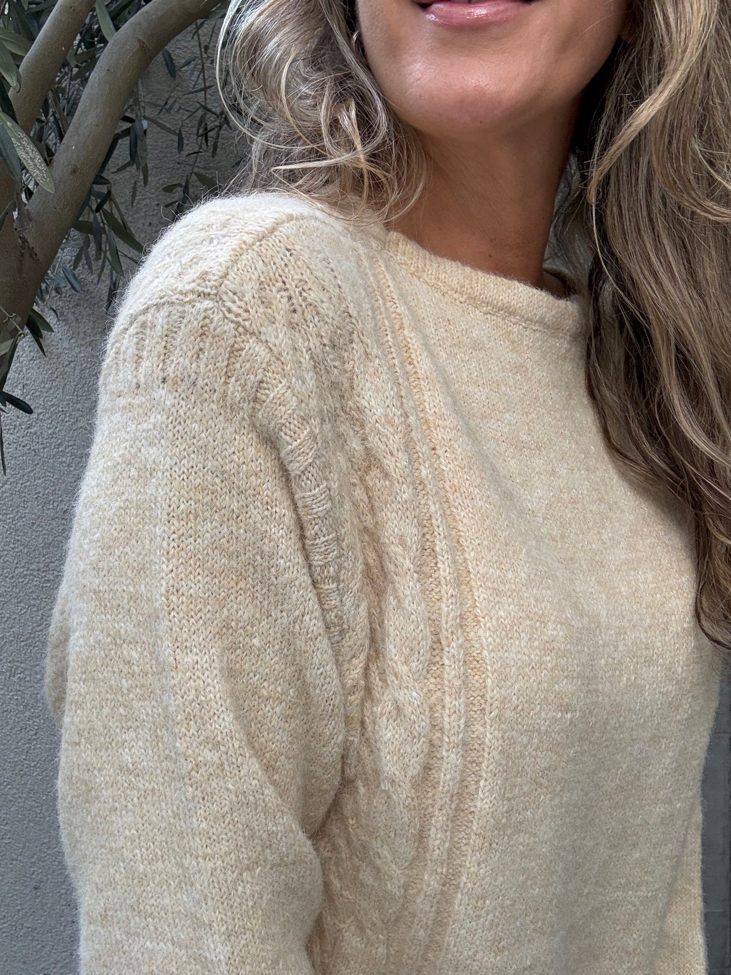 Chaleco trenza beige