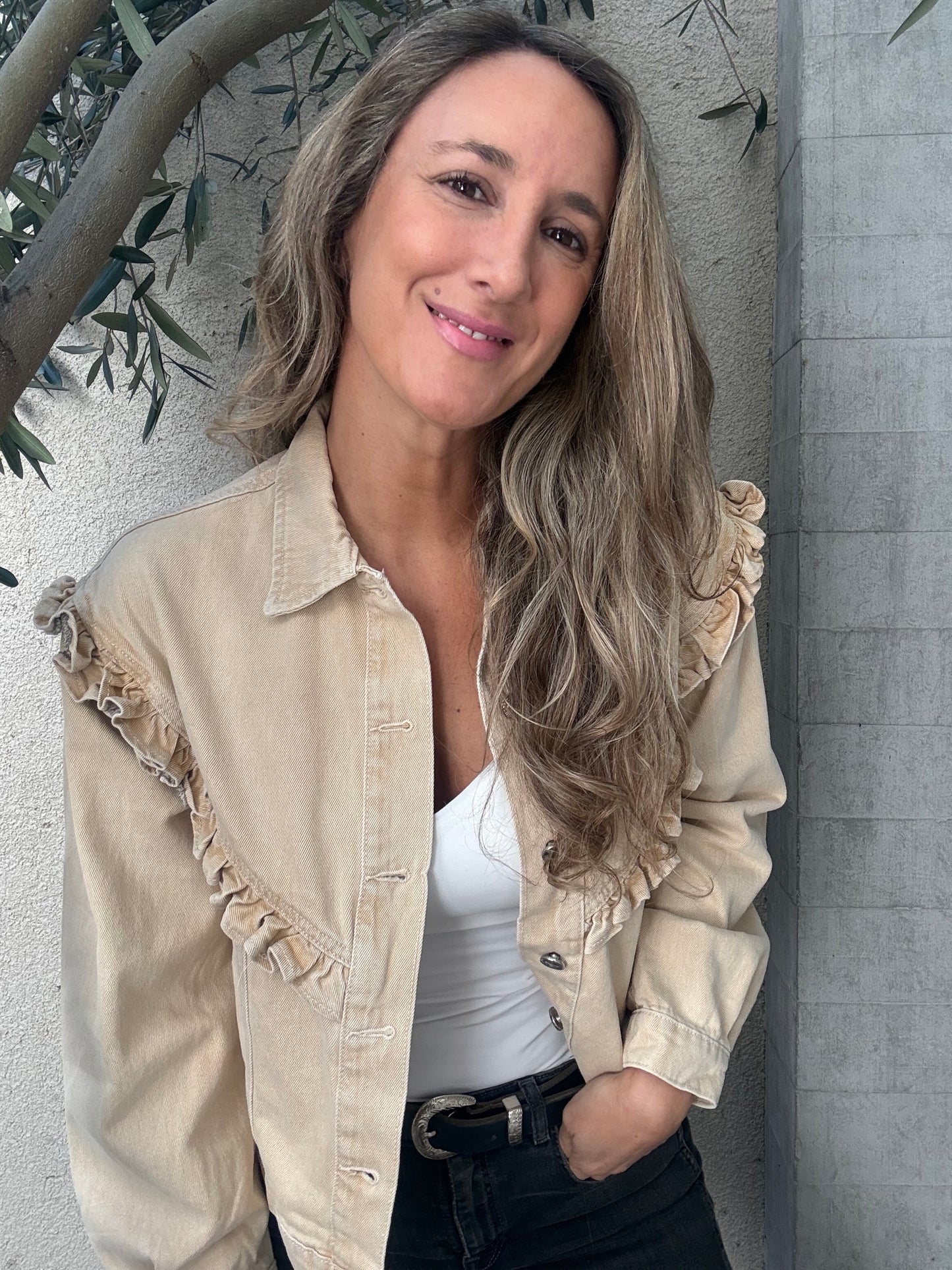 Chaqueta jeans Mallorca mostaza claro