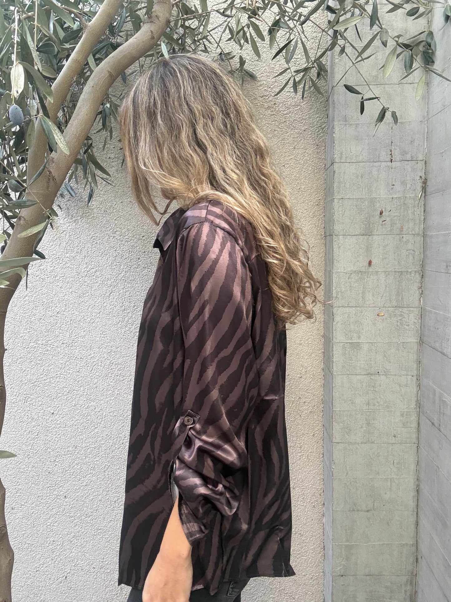 Blusa cebra gris morado