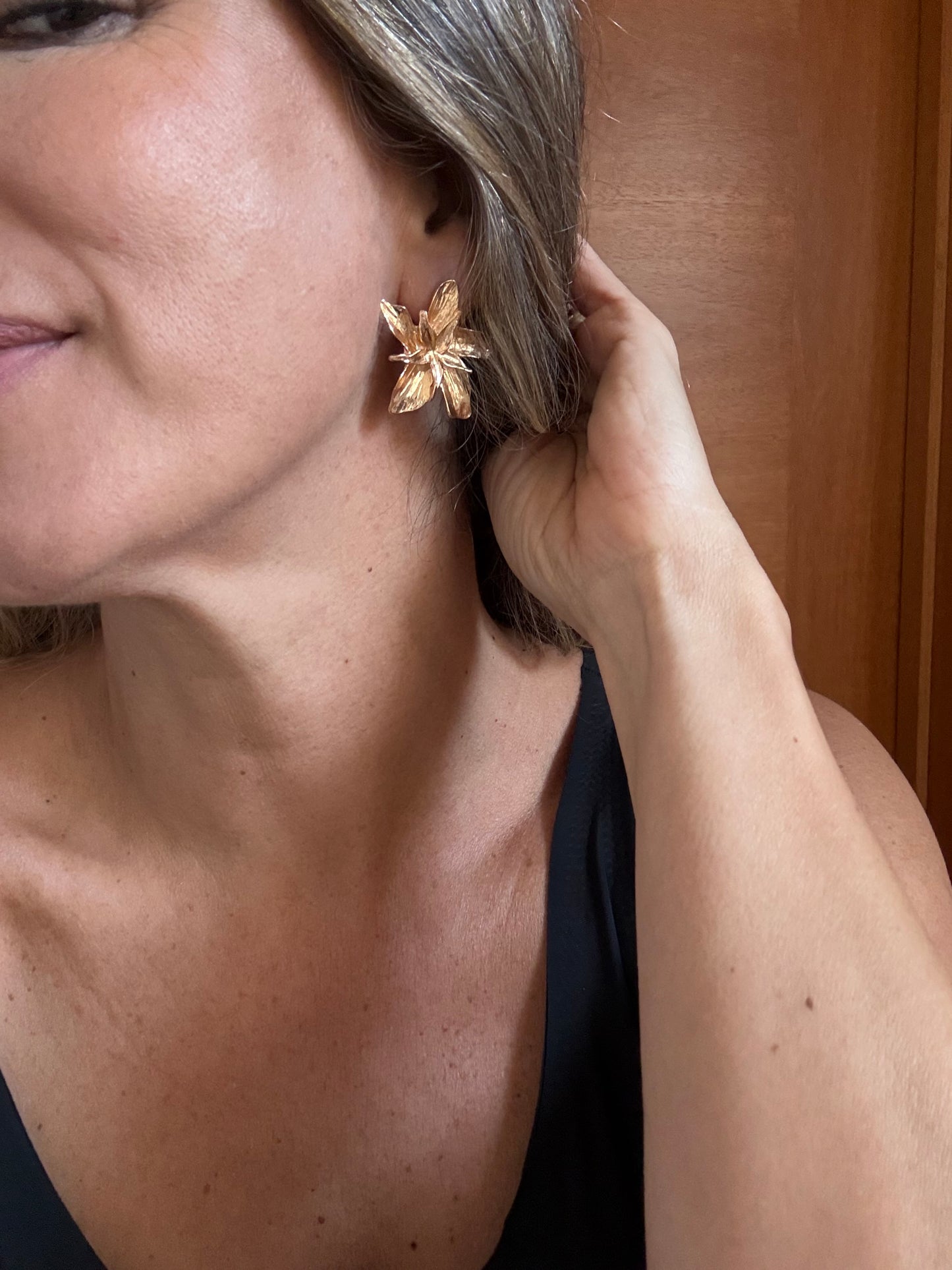 Aros Flor bronce