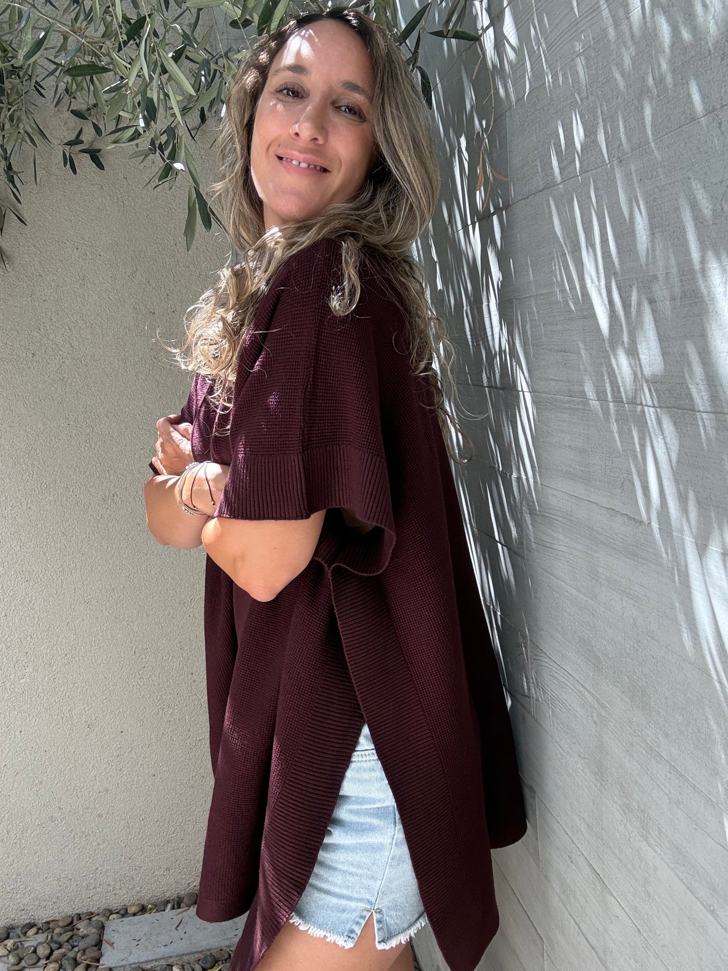 Poncho Andalucía burdeo