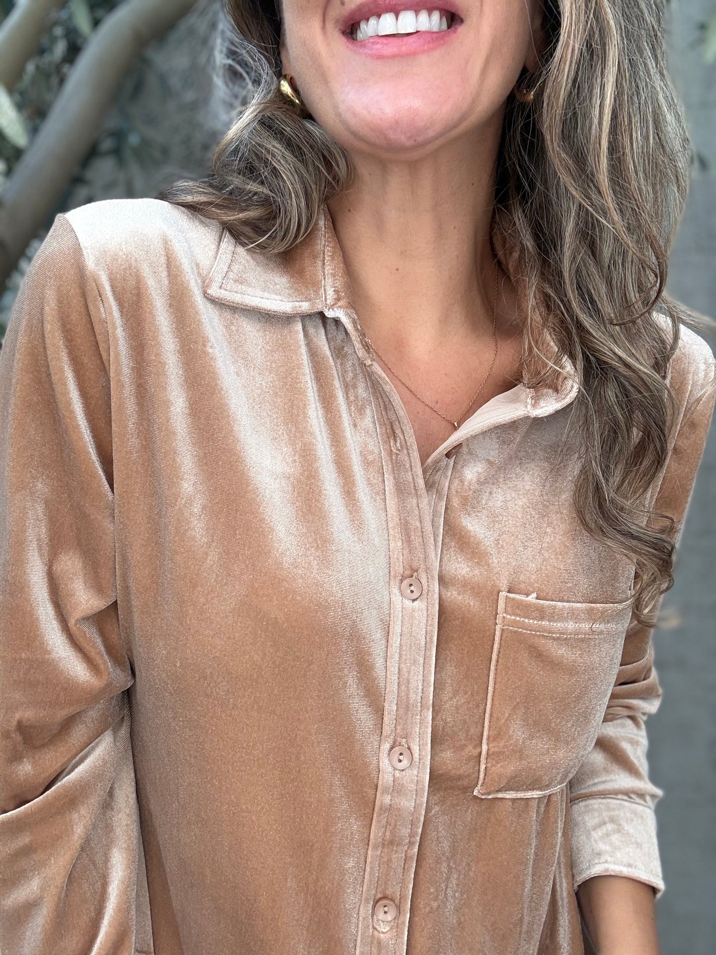Blusa Terciopelo beige