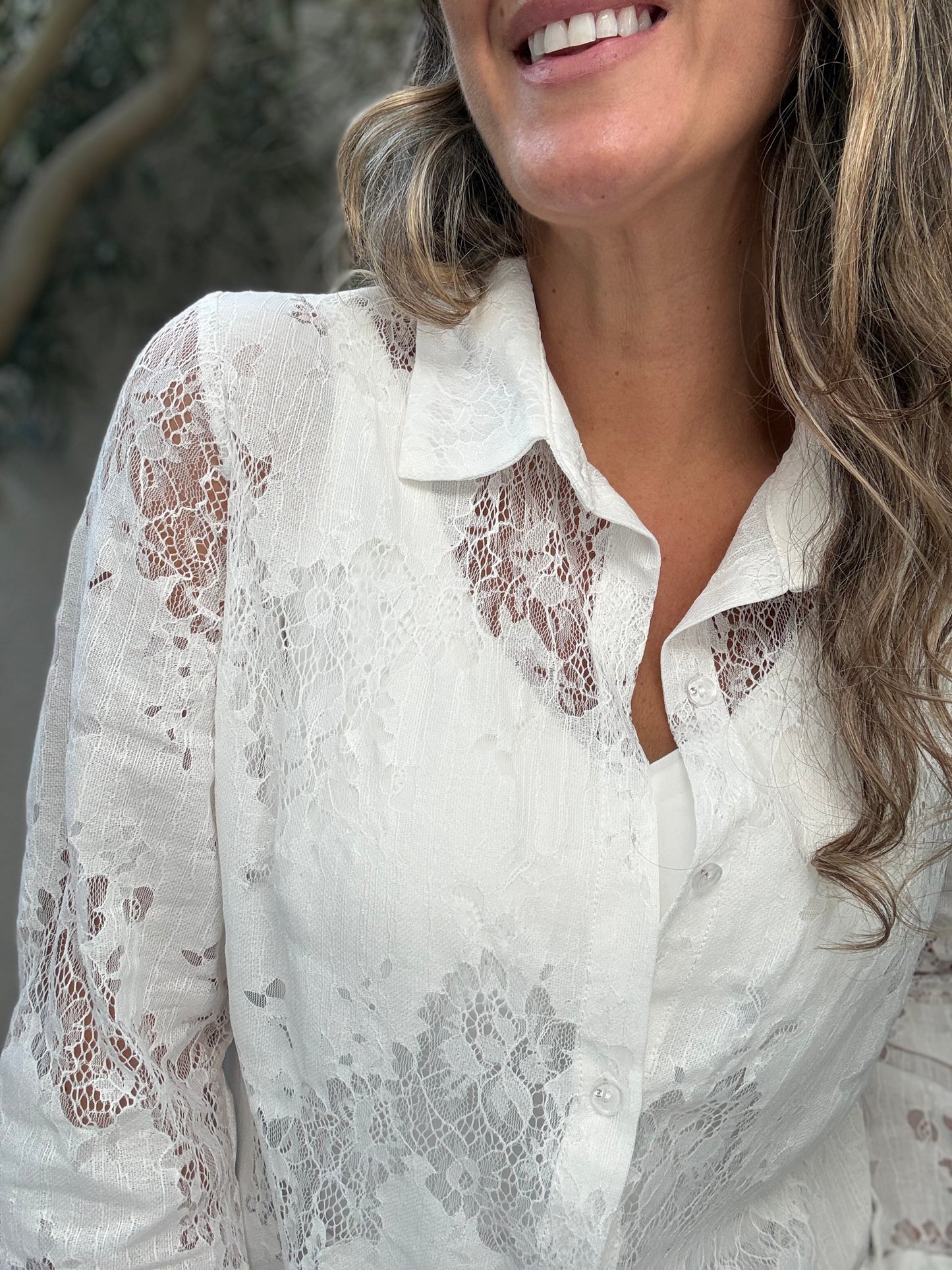Blusa Encaje Blanca