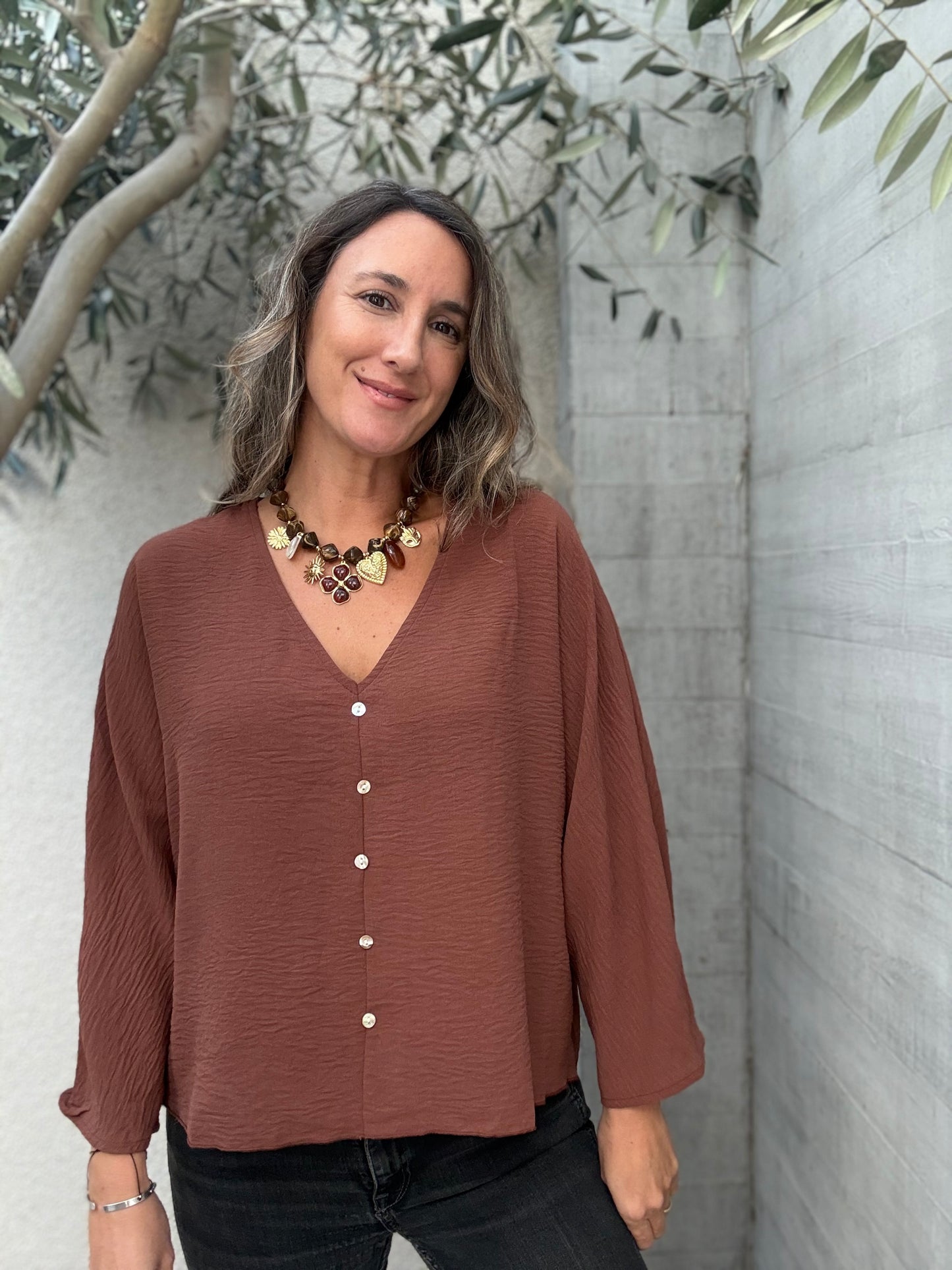 Blusa Lugo café