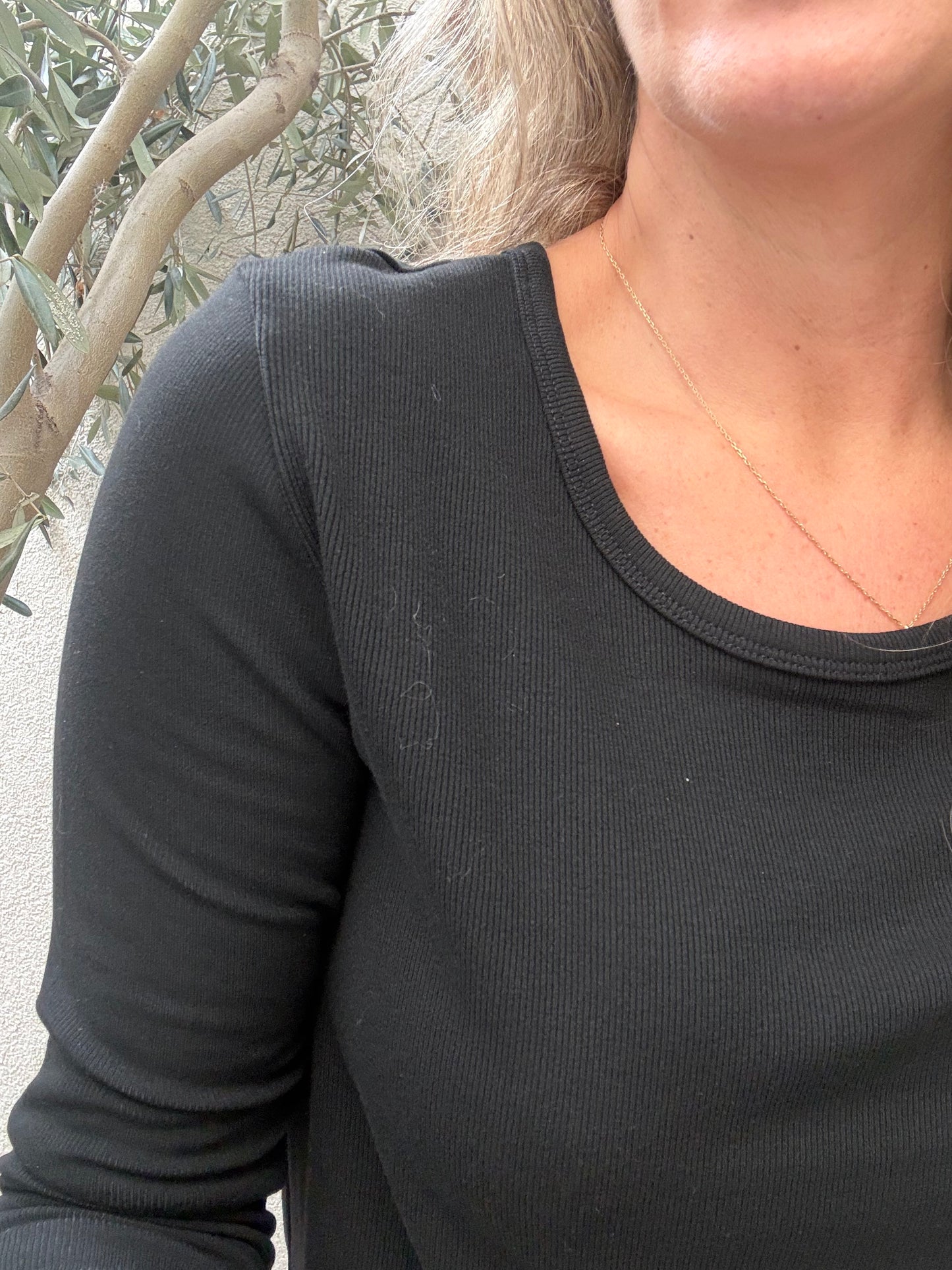Polera simple microfibra negro