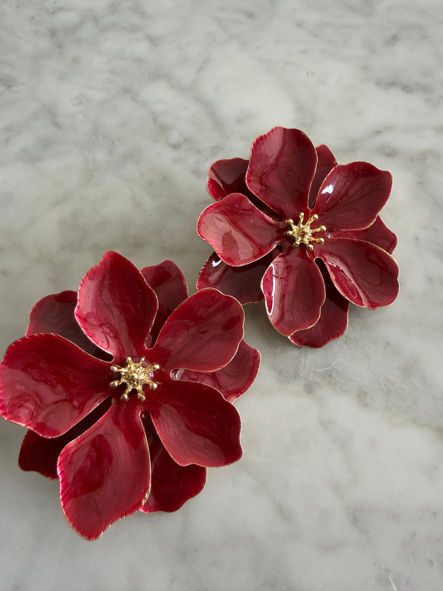 Aros Floral guinda