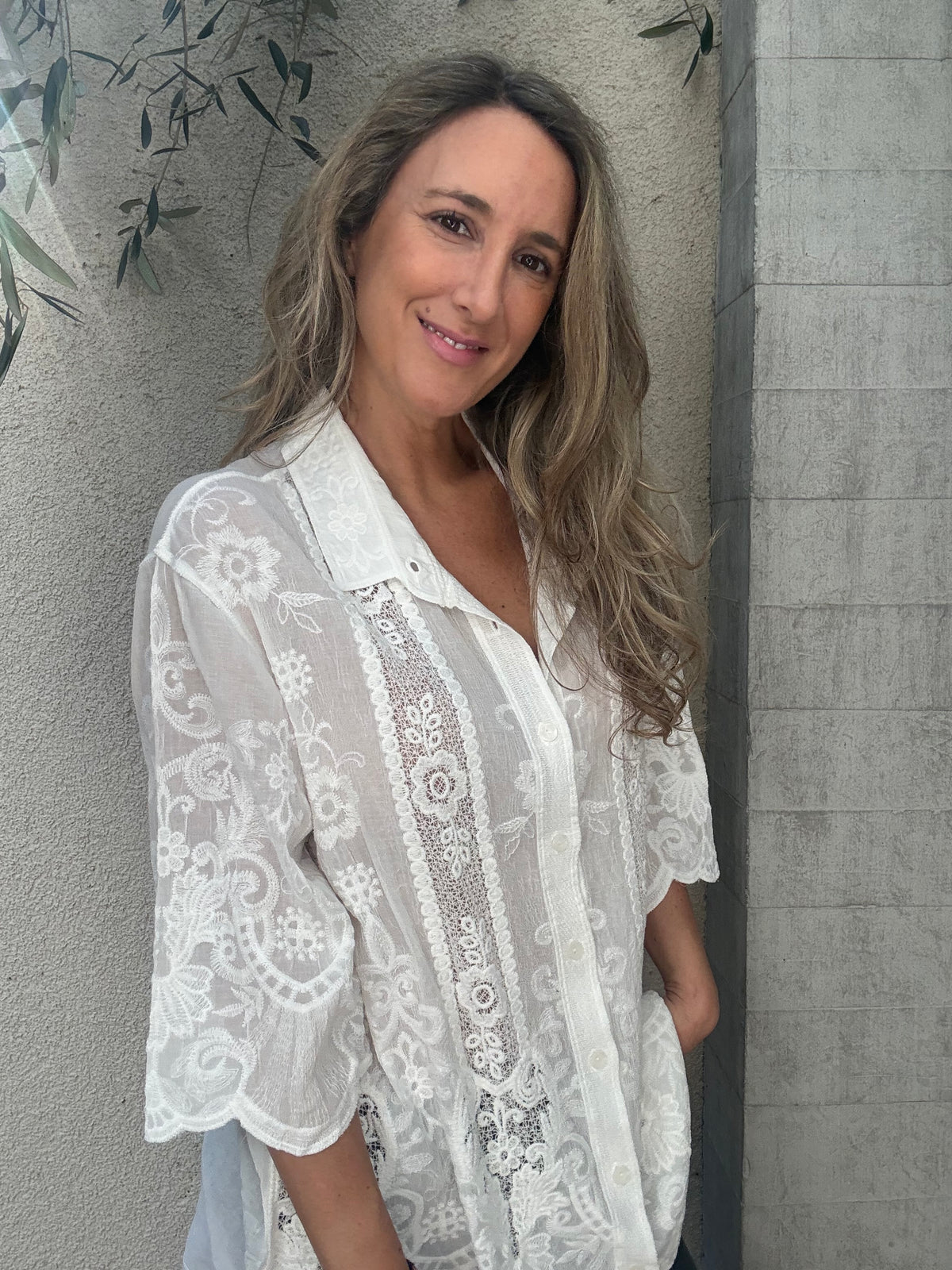 Blusa floral larga