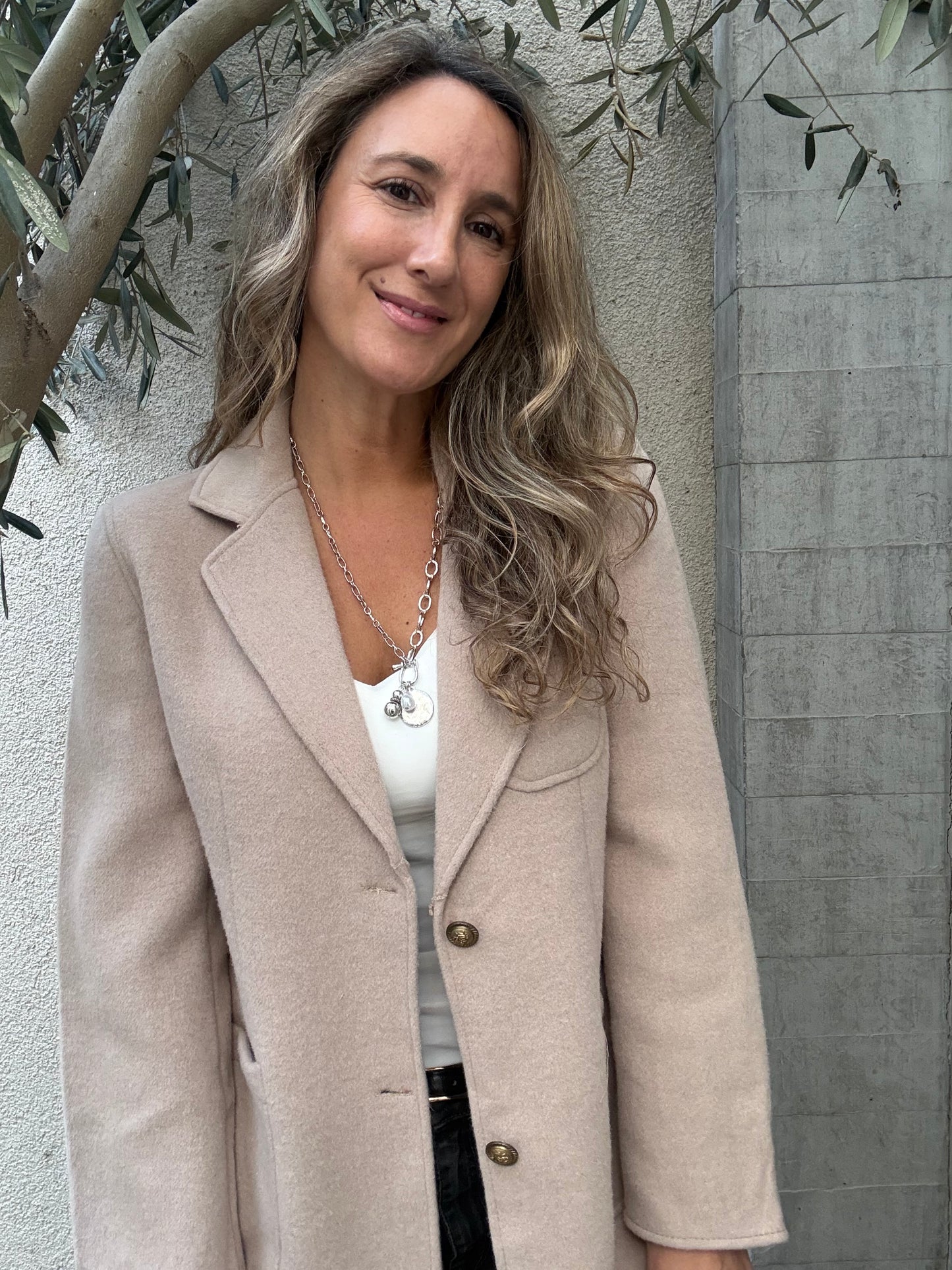 Blazer paño beige