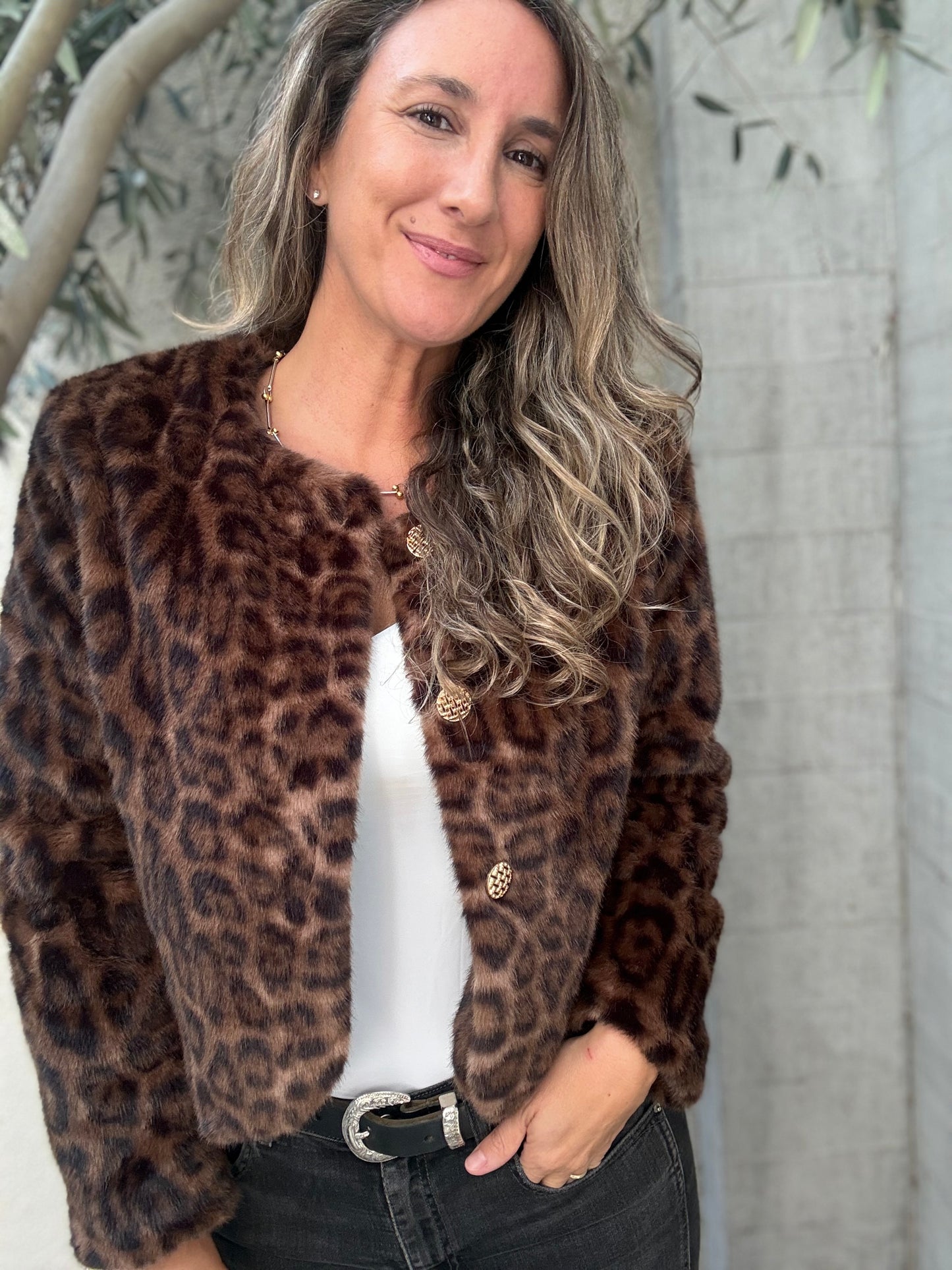 Chaqueta peluda print