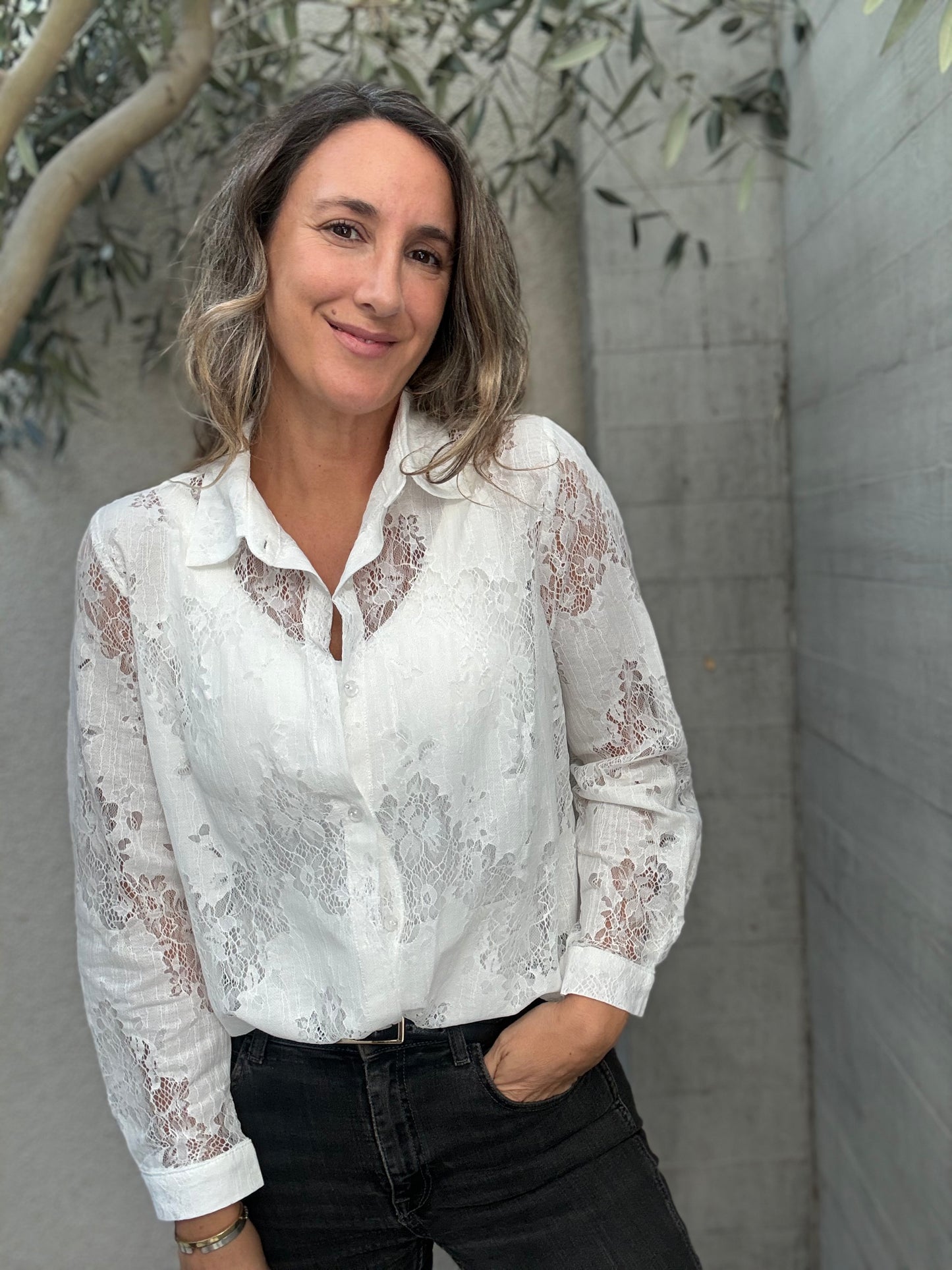 Blusa Encaje Blanca