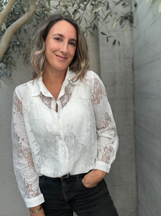 Blusa Encaje Blanca