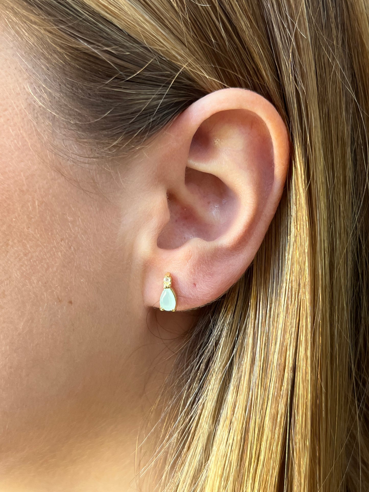 Aros gotitas turquesa