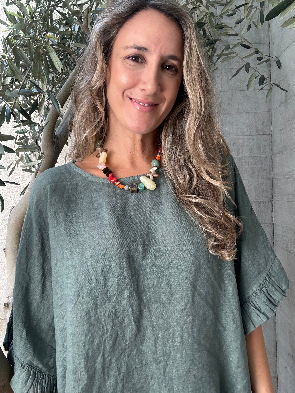 Blusa lino Salamanca verde