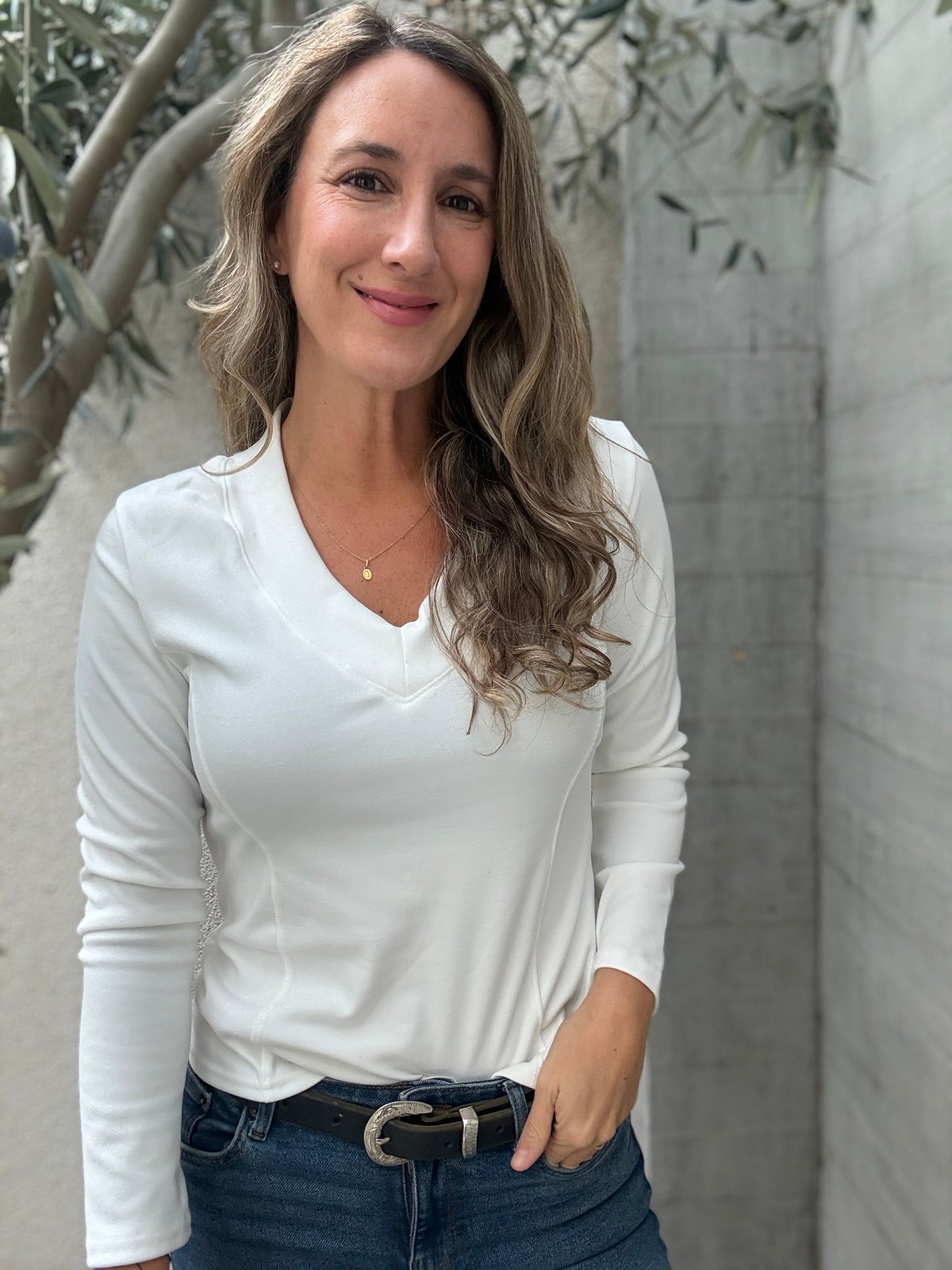 Polera Microfibra blanca