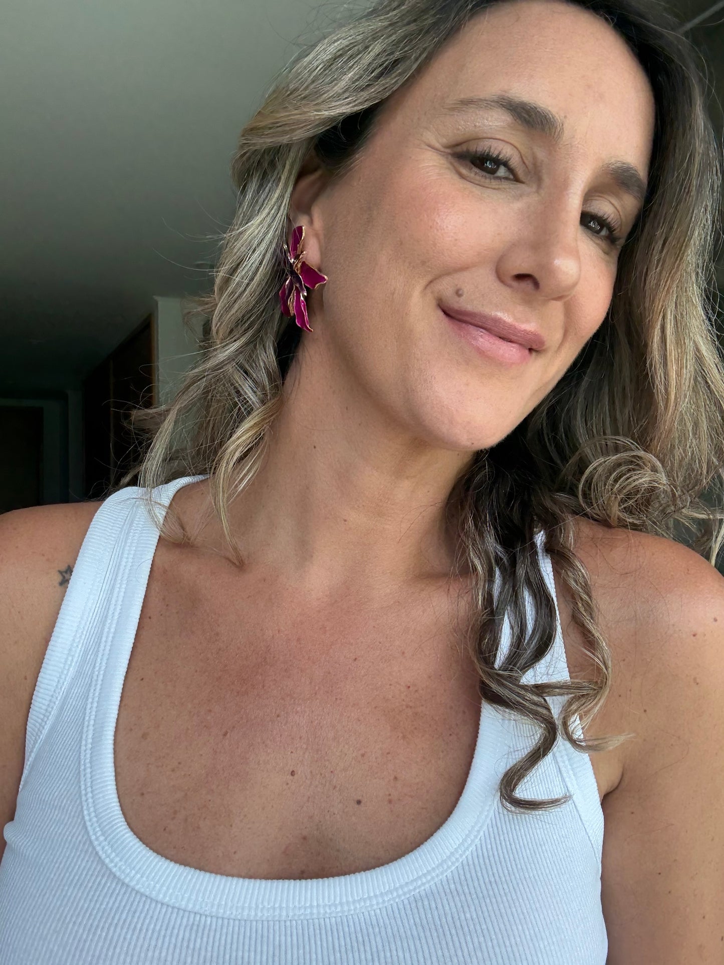 Aros Maxxi Flor fucsia