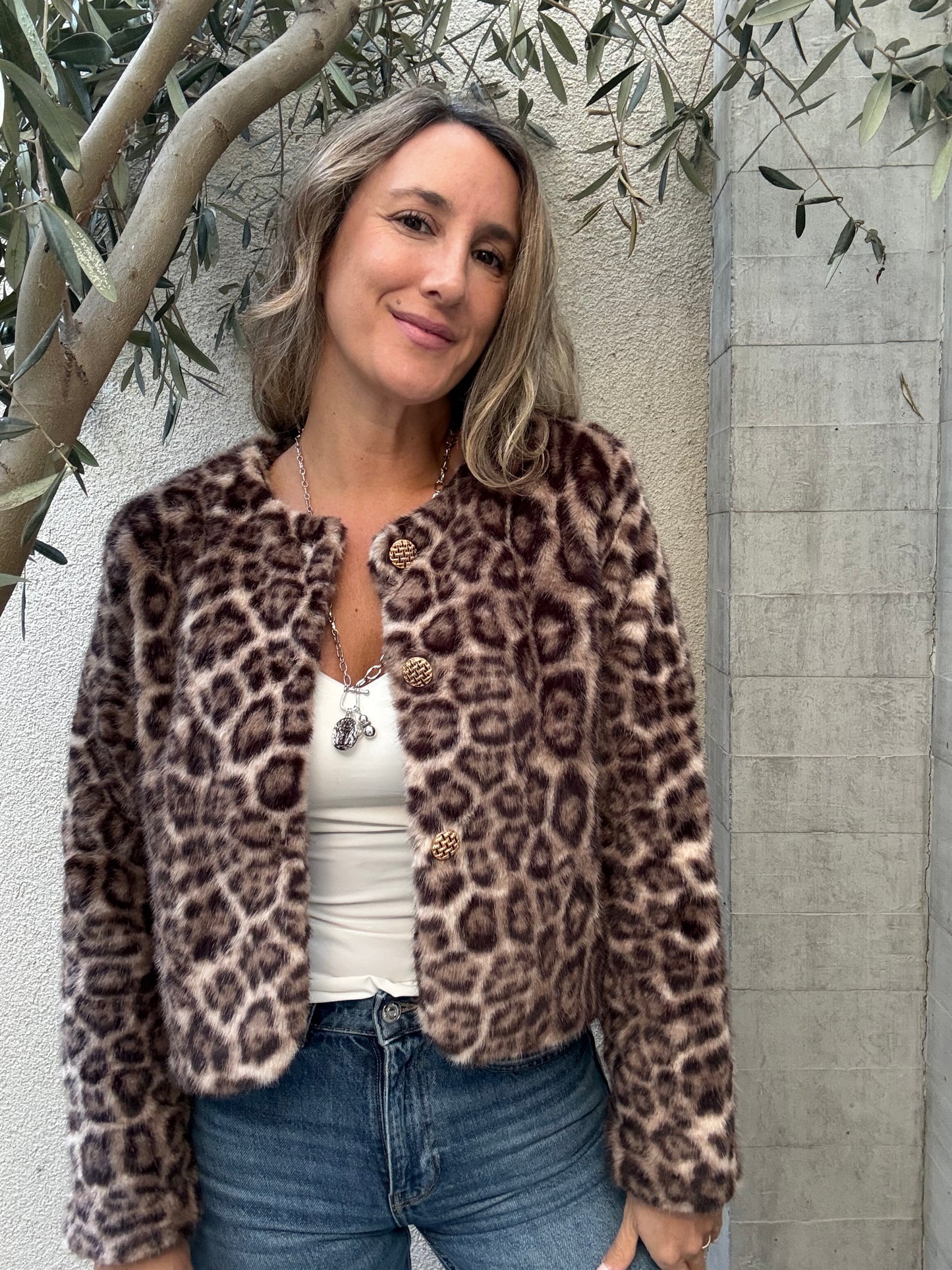 Chaqueta peluda print