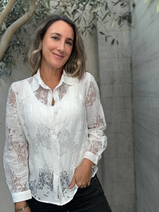 Blusa Encaje Blanca
