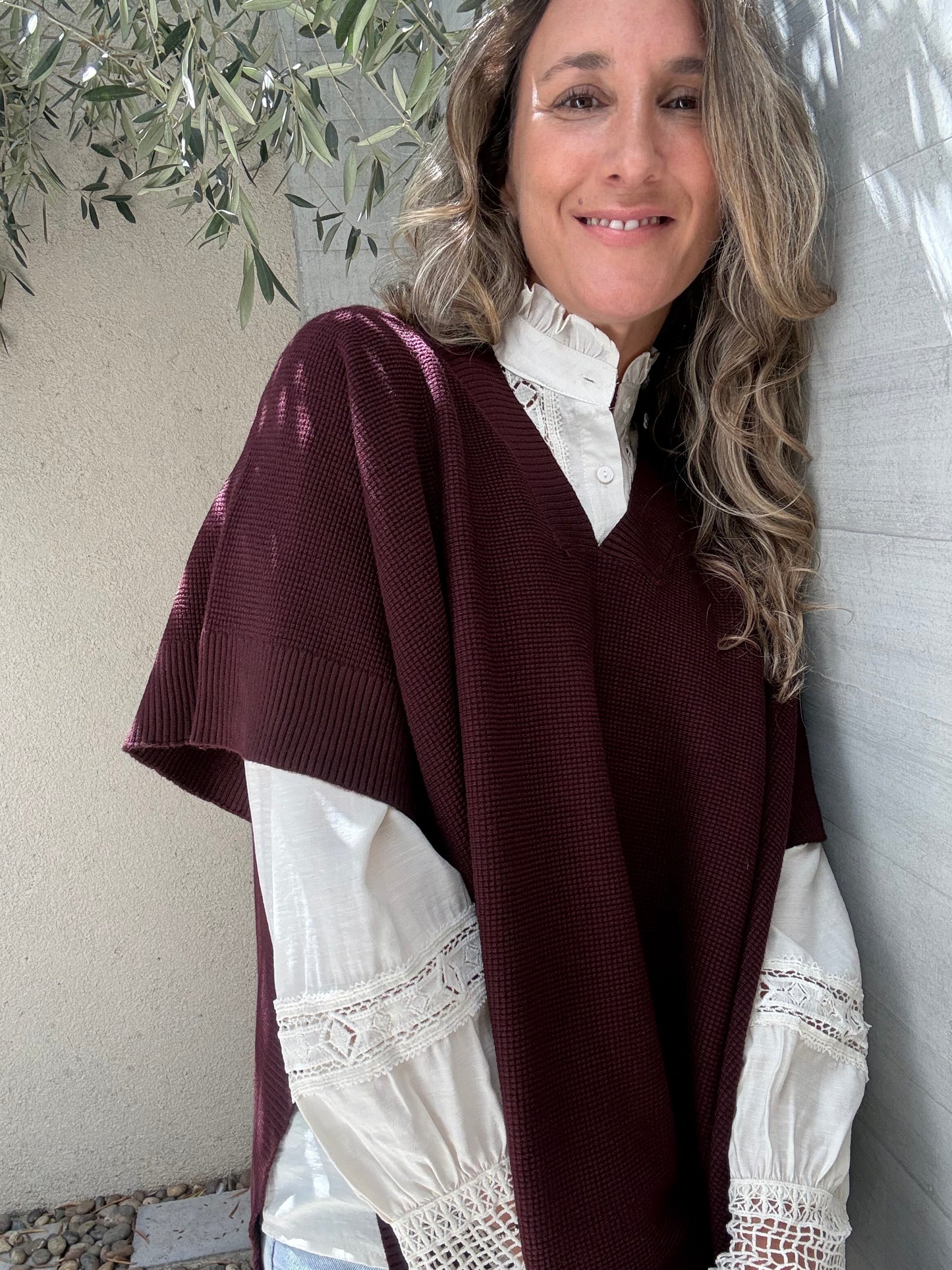 Poncho Andalucía burdeo