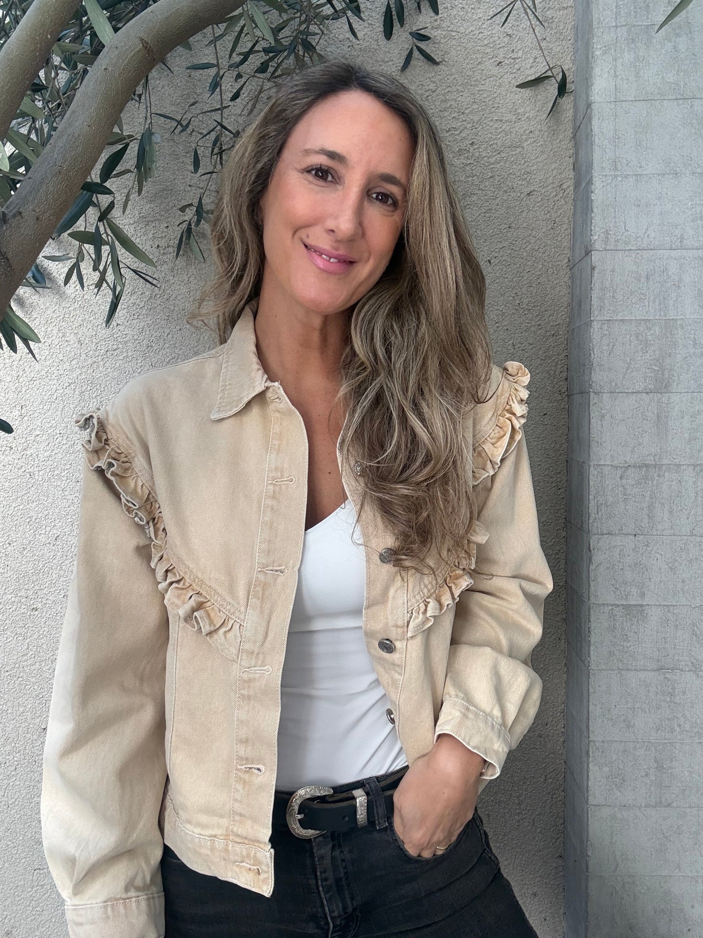 Chaqueta jeans Mallorca mostaza claro