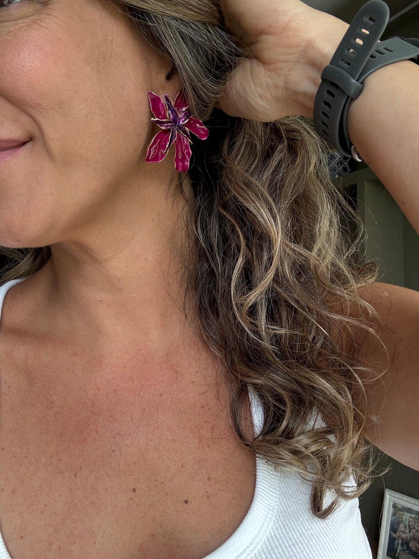 Aros Maxxi Flor fucsia