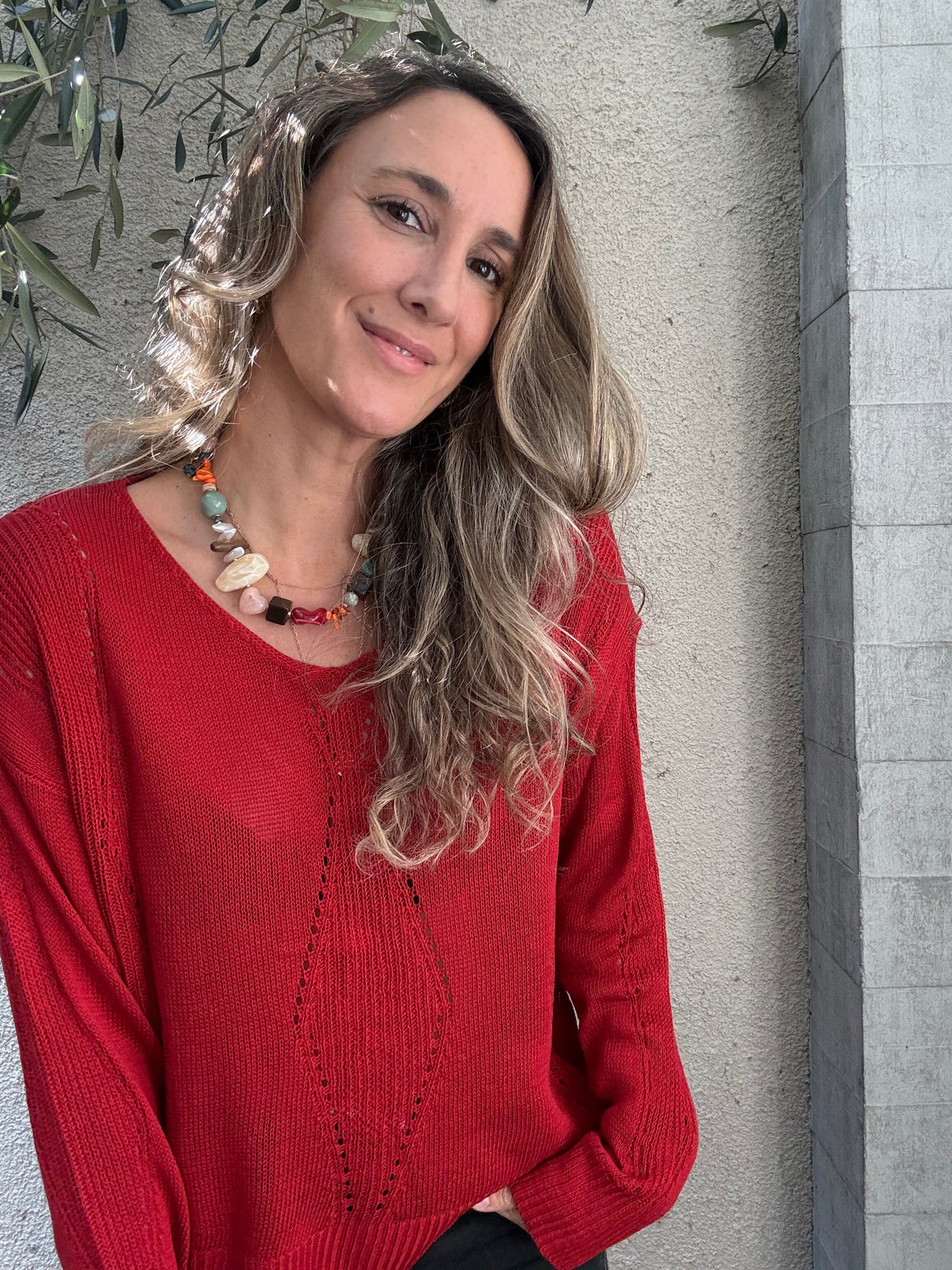 Polera granada roja