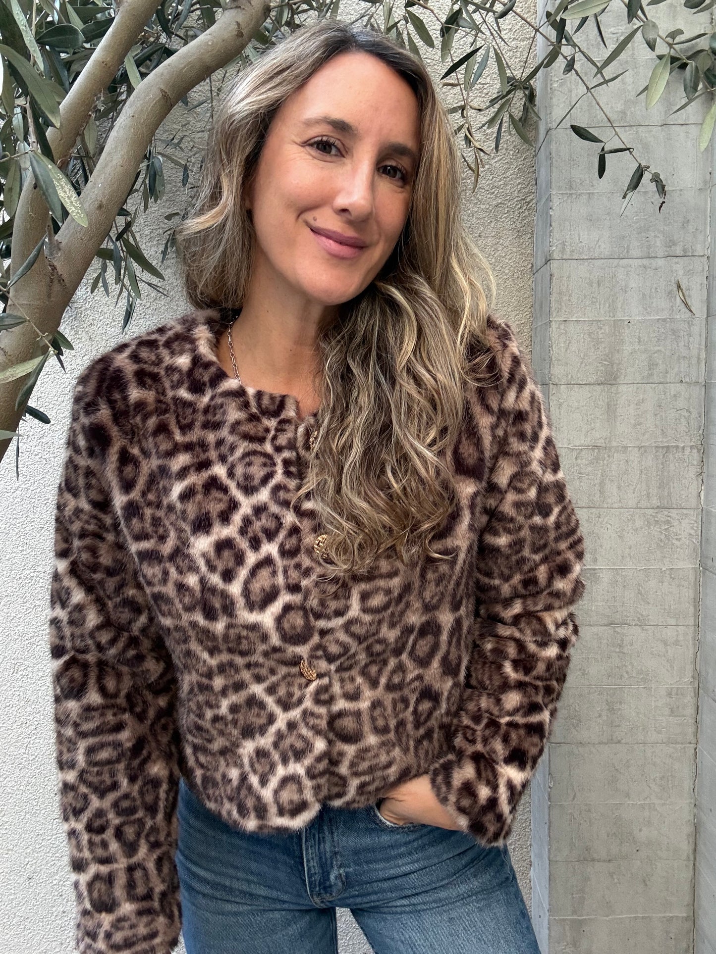 Chaqueta peluda print