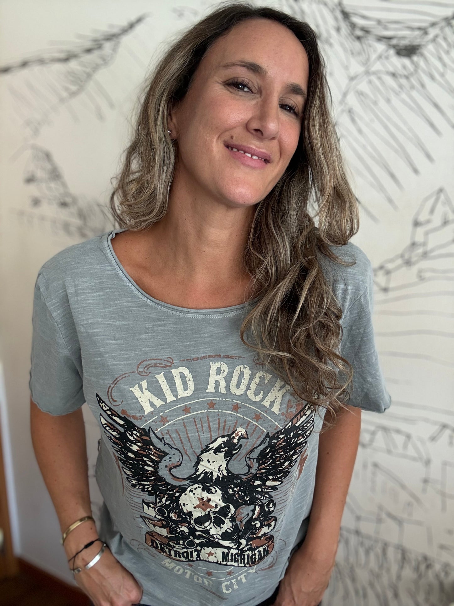 Polera rock gris