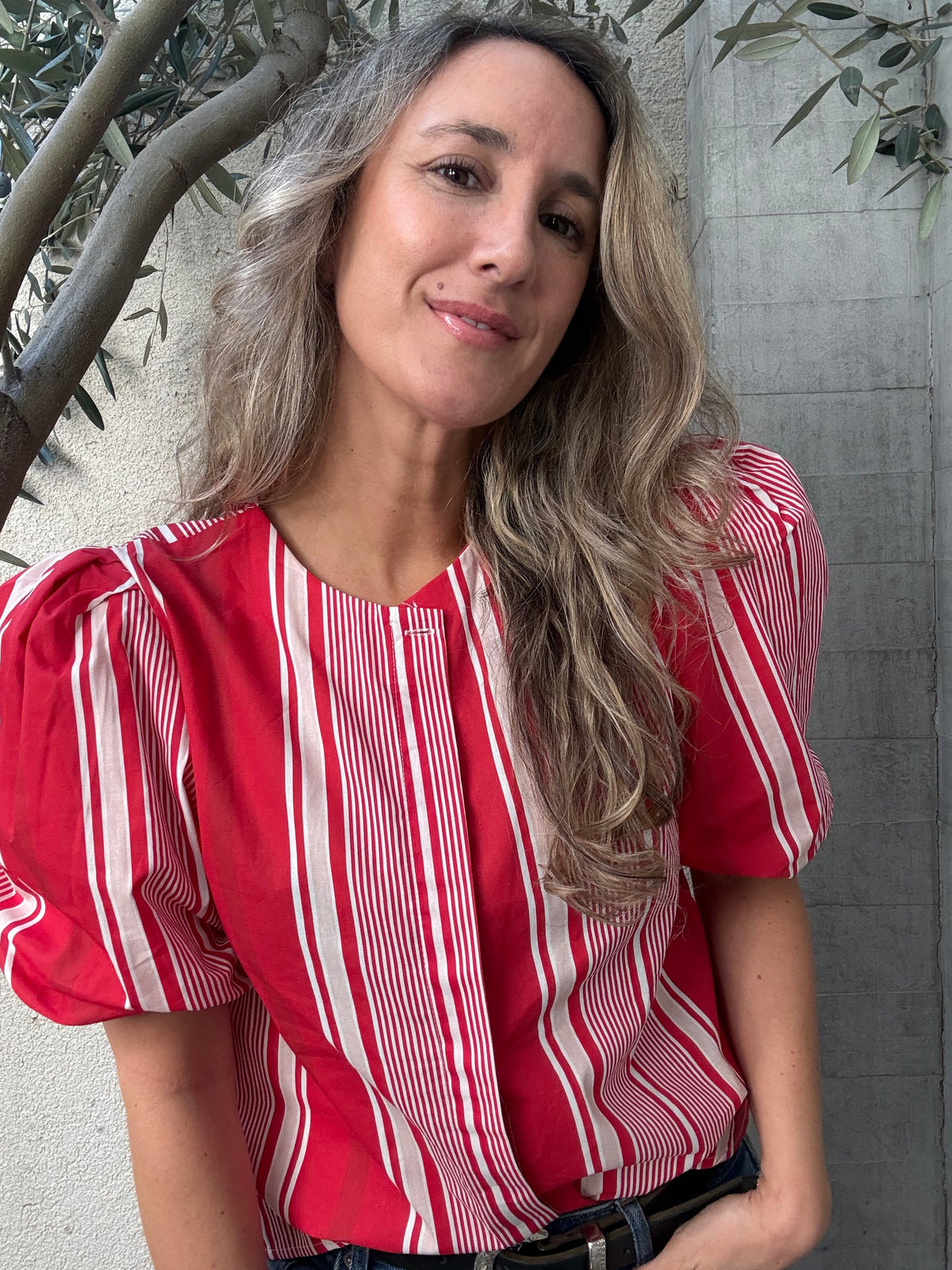 Blusa rayas roja