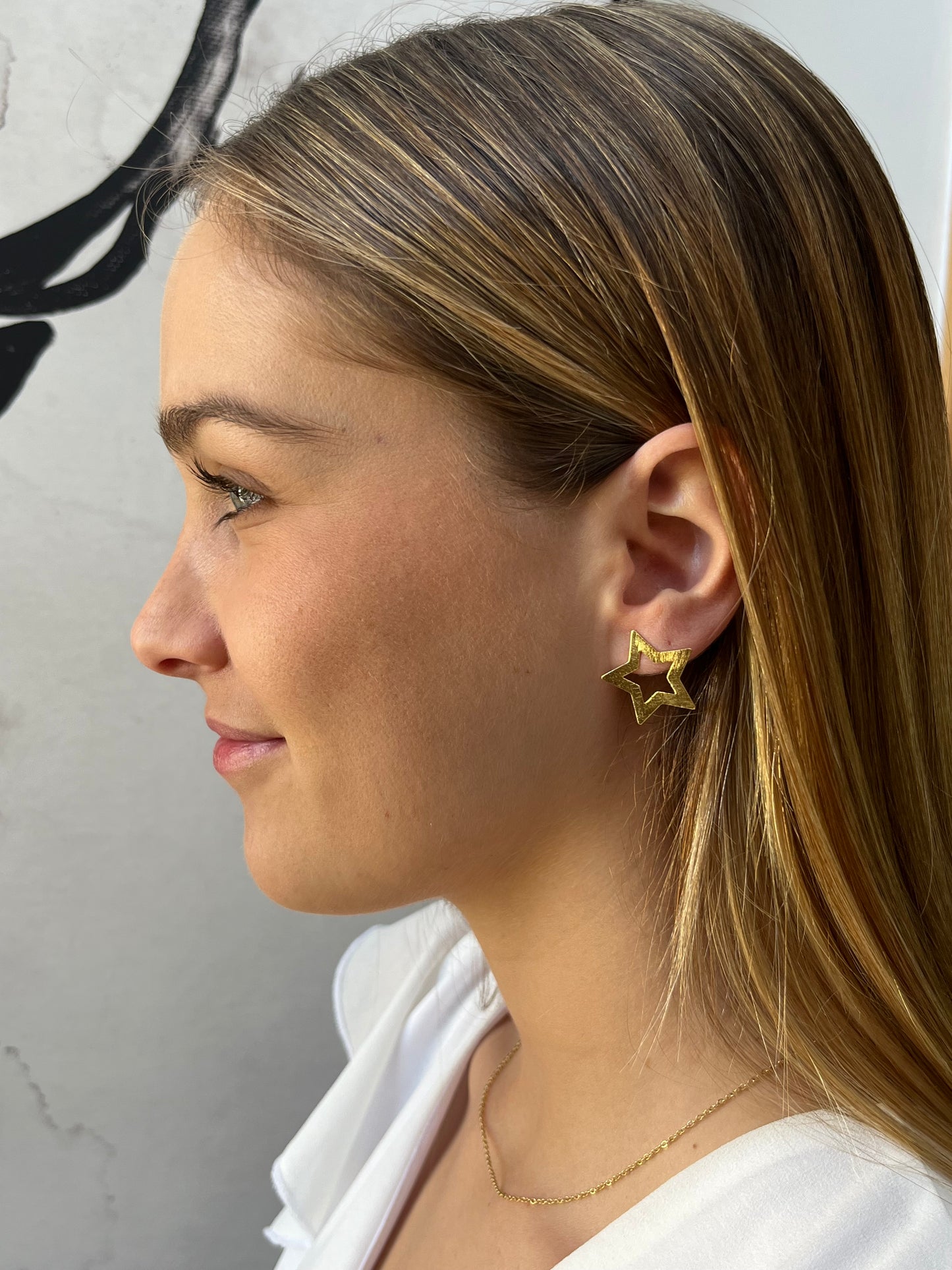 Aros súper estrellas dorados