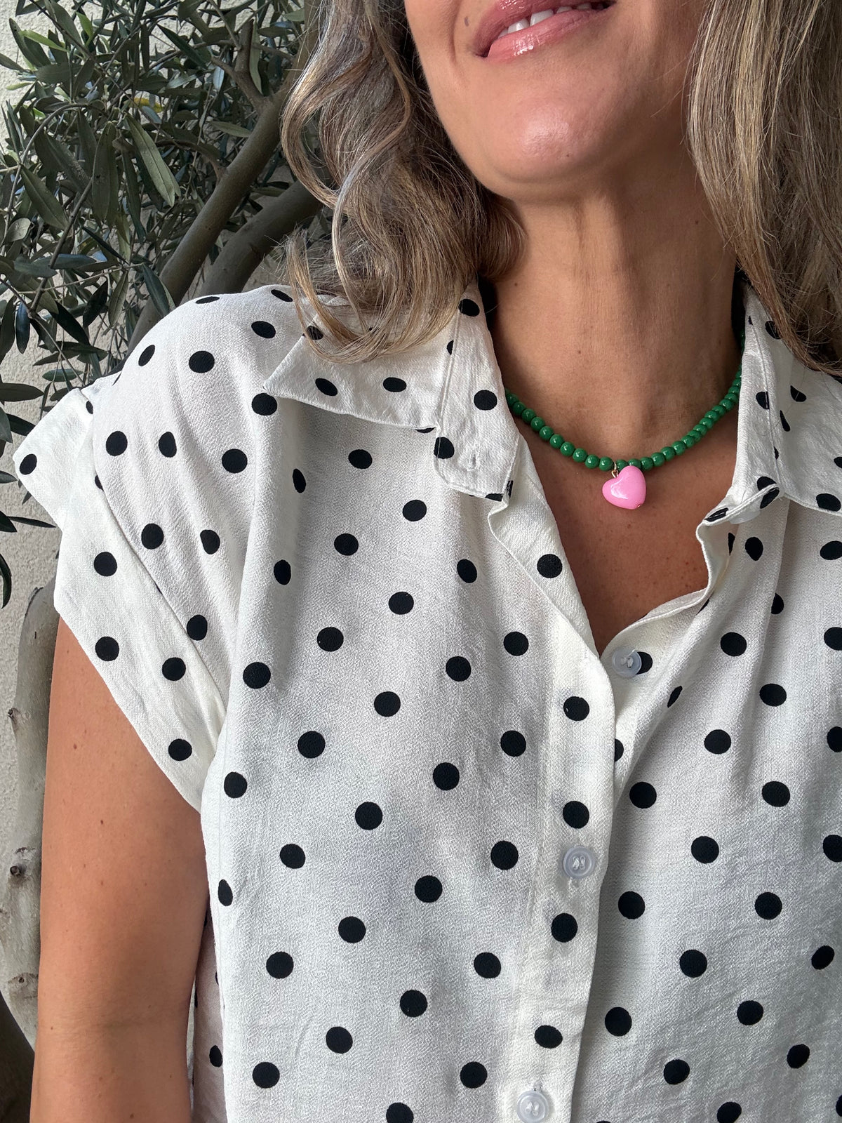 Blusa puntos blanca