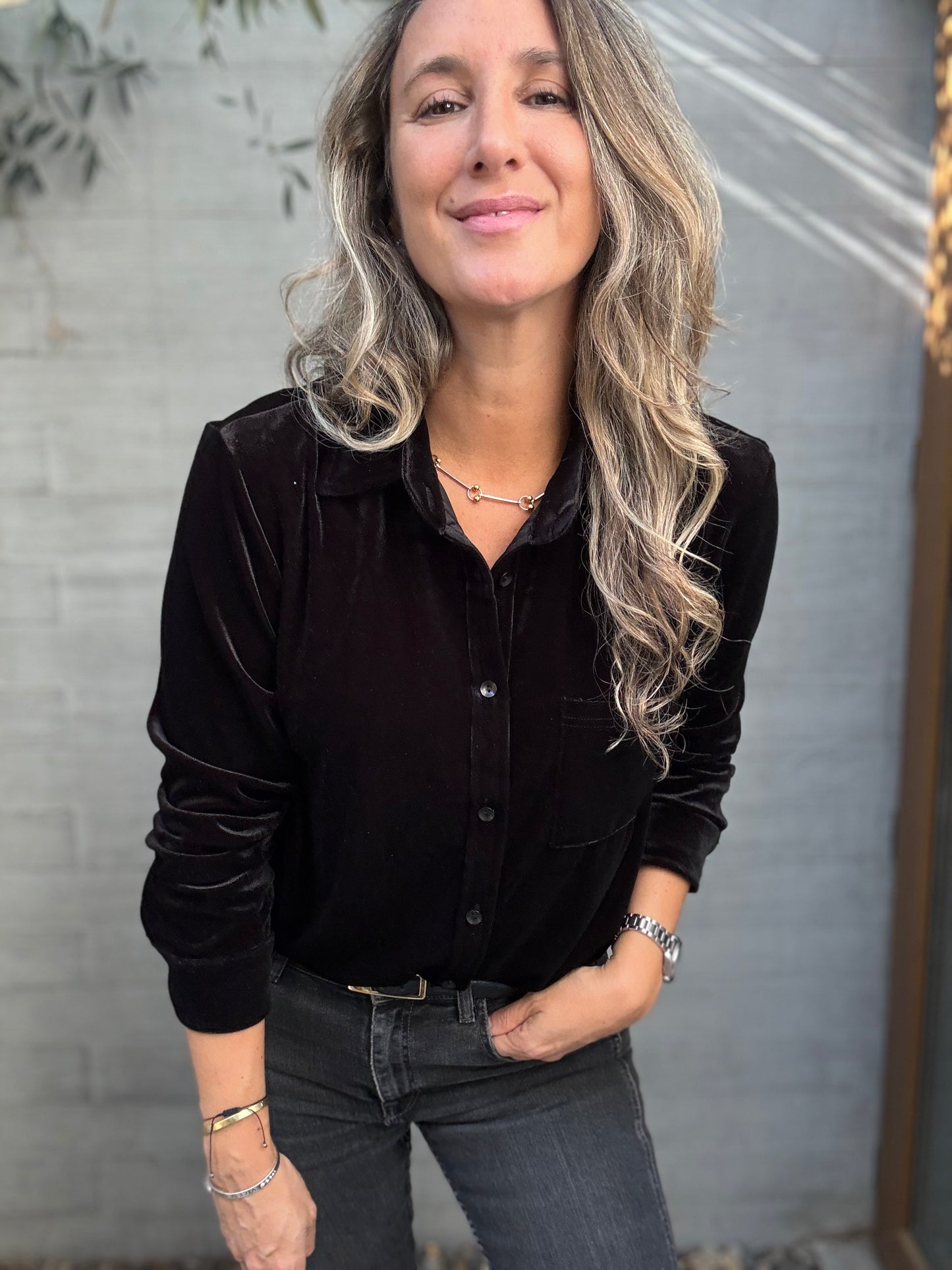 Blusa Terciopelo Negra