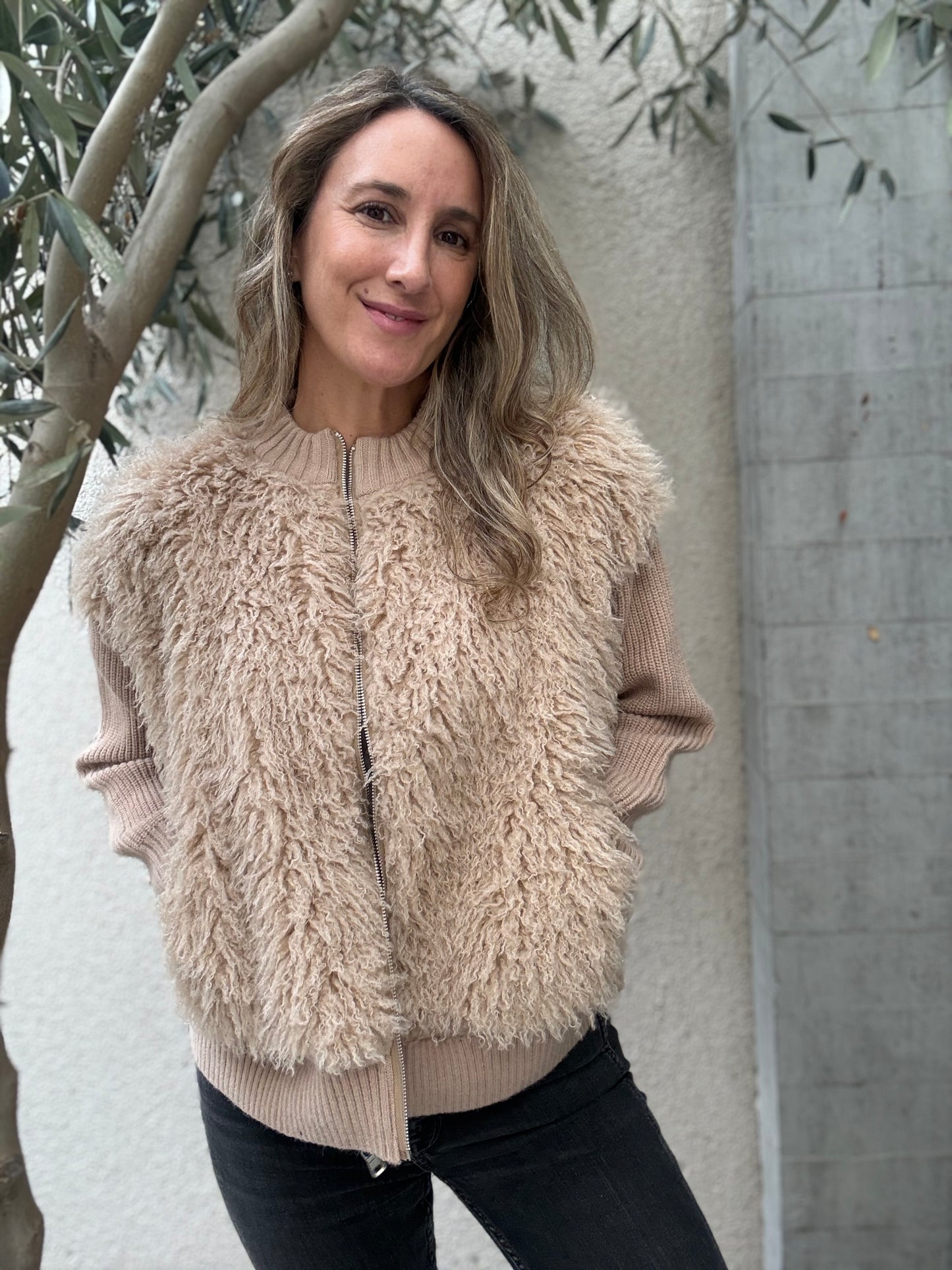 Chaleco Peludo Camel