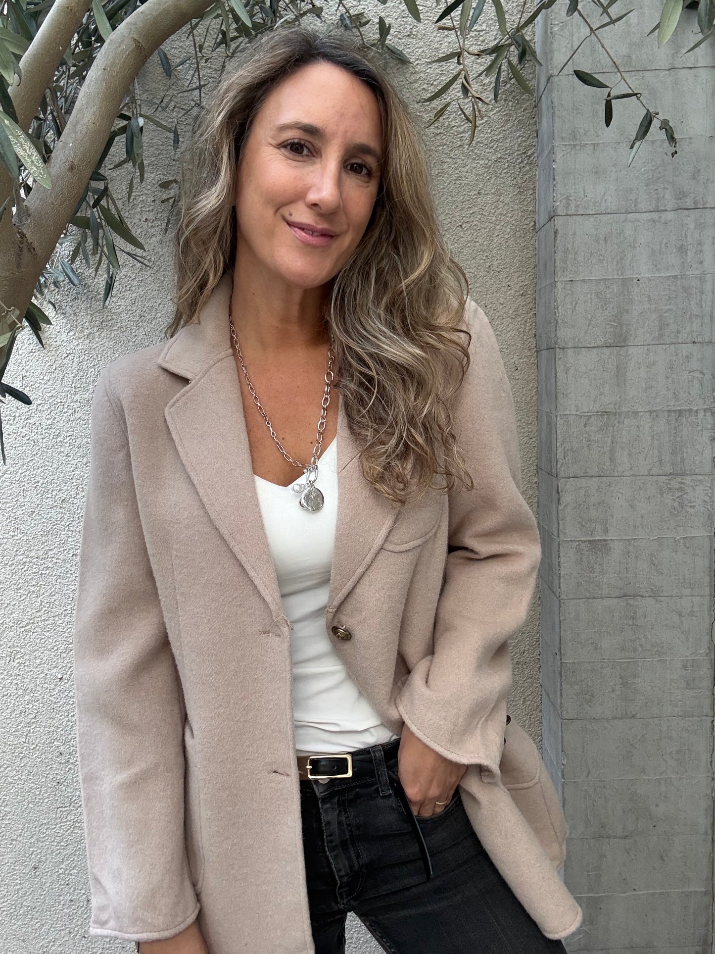 Blazer paño beige