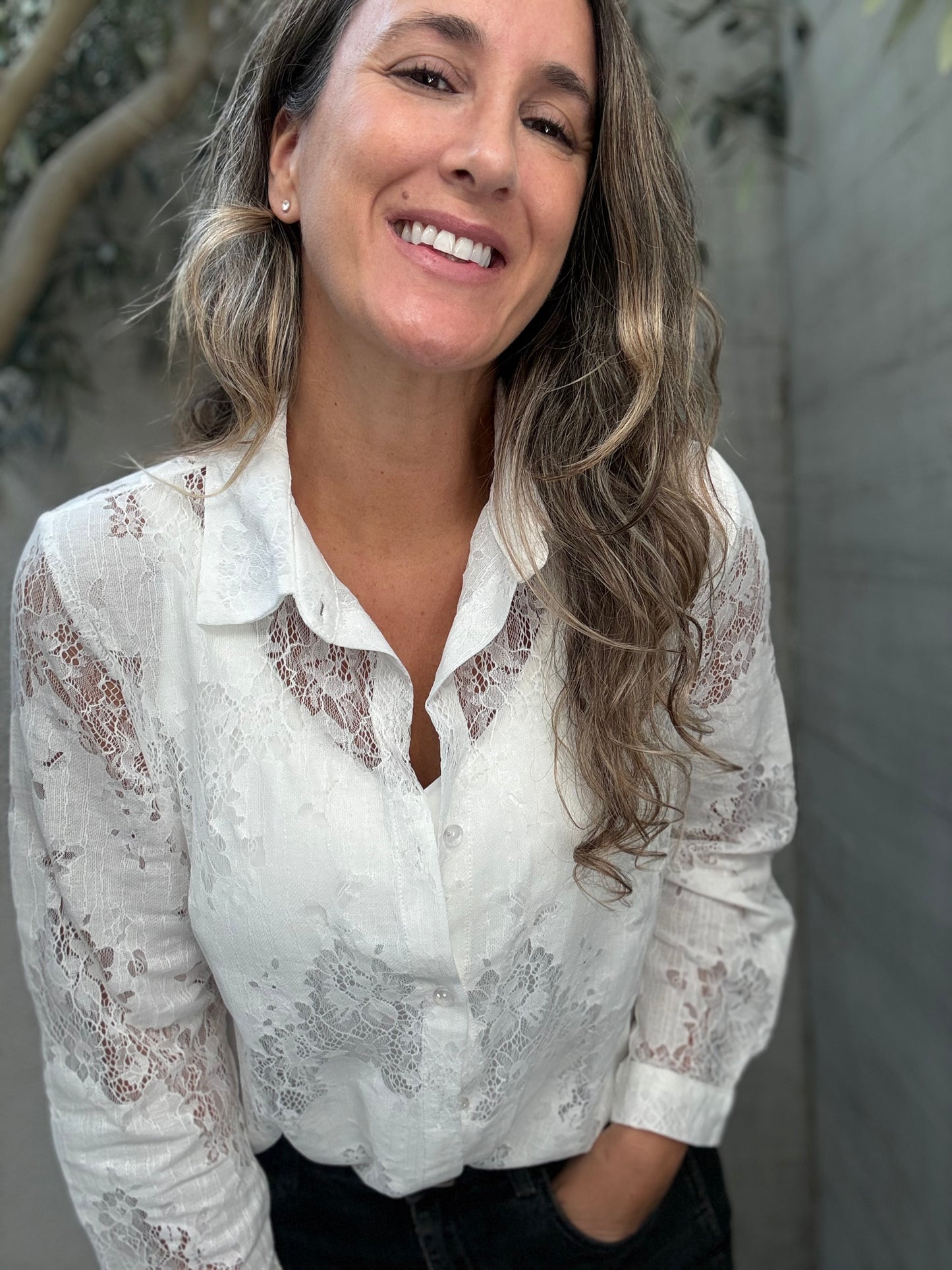 Blusa Encaje Blanca