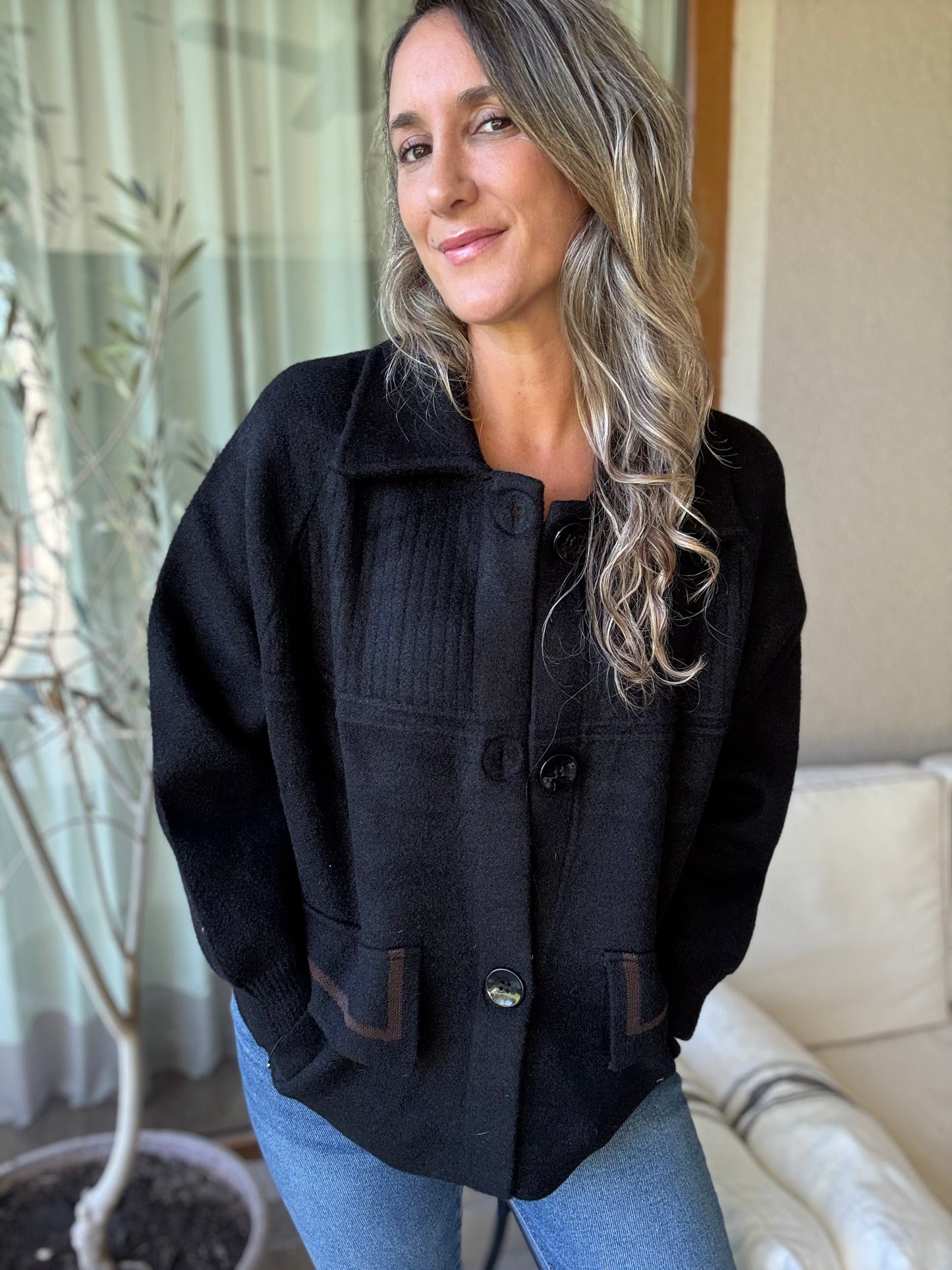 Chaqueta granada negra