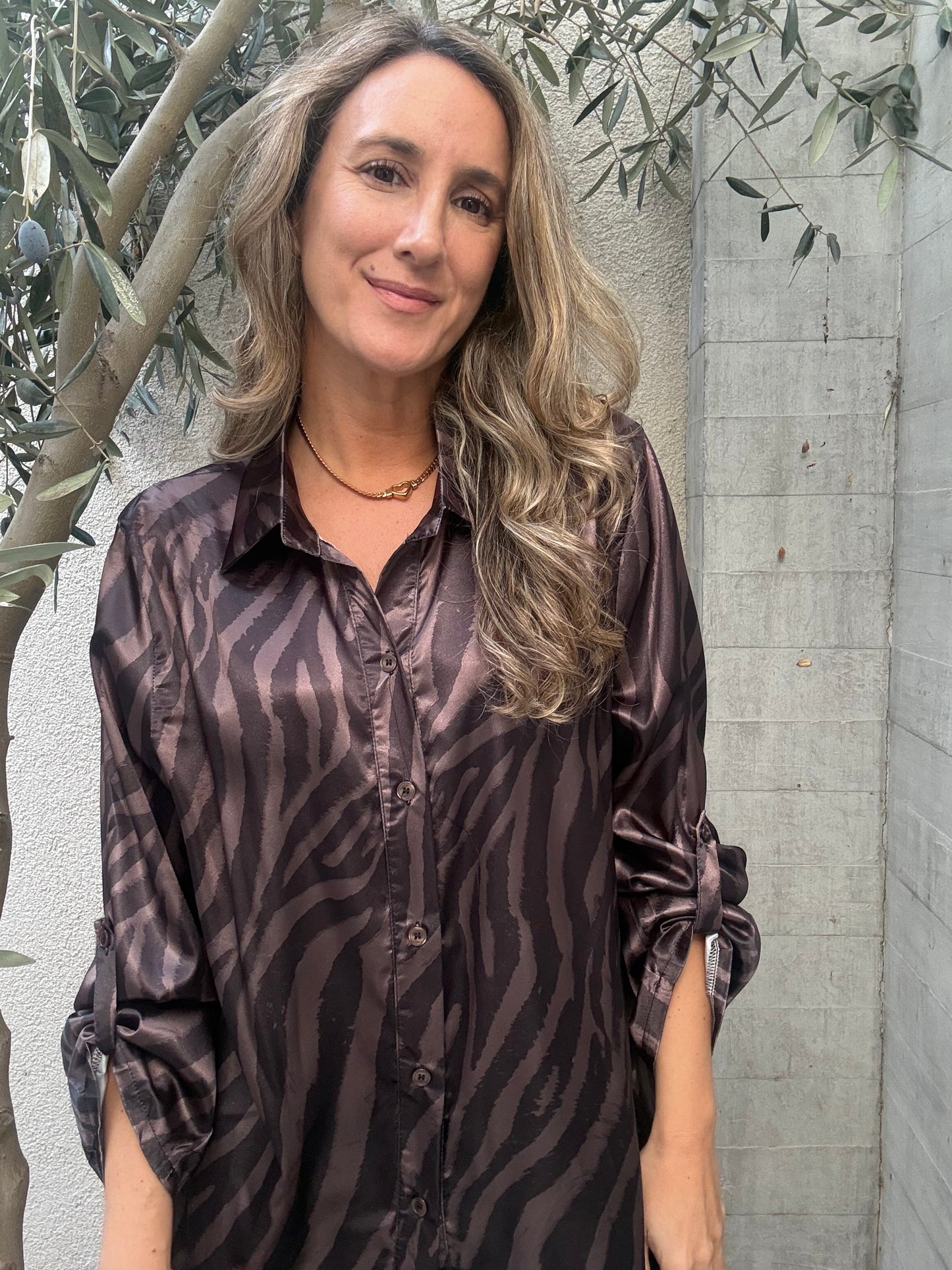 Blusa cebra gris morado