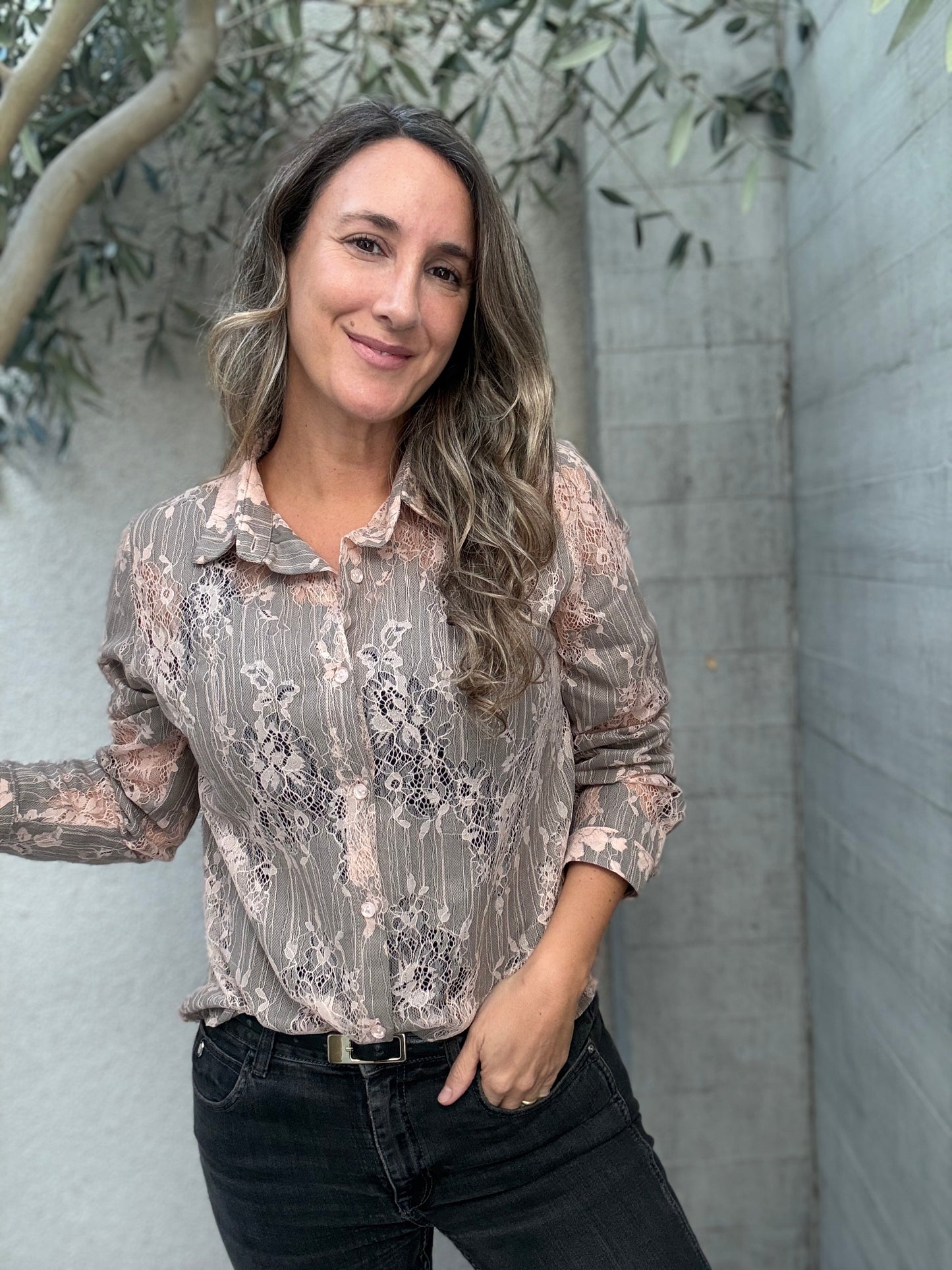 Blusa Encaje rosa