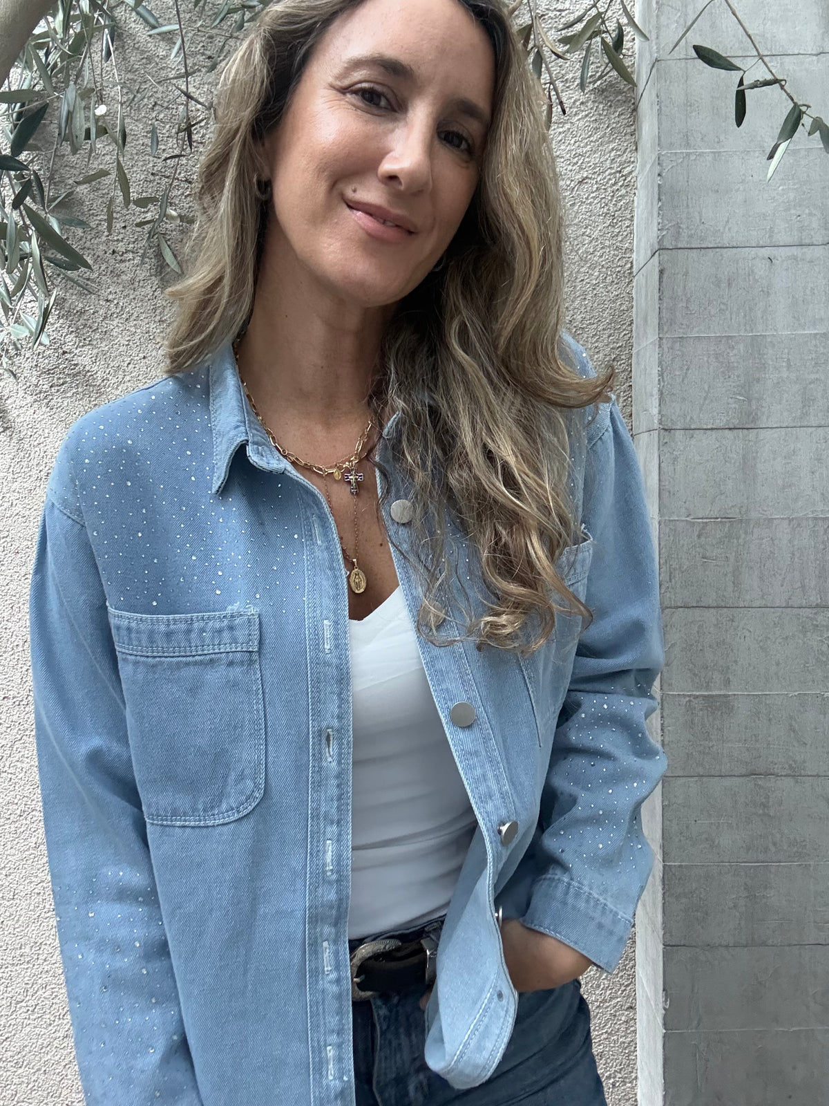 Camisa jeans Girona Celeste