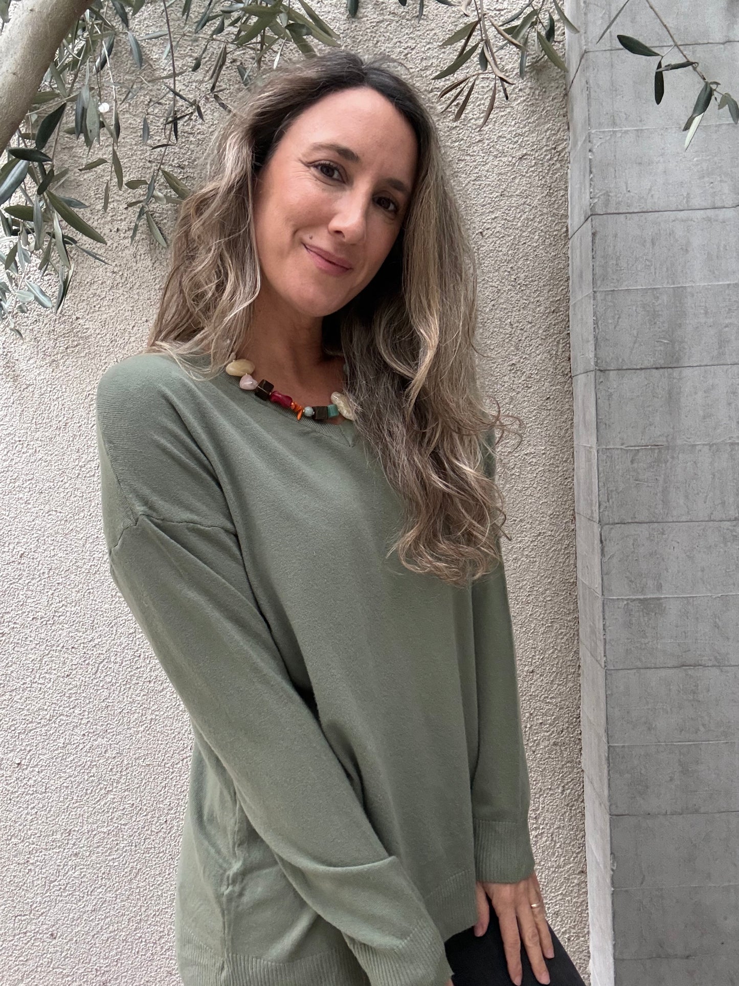 Sweater básico Barceloneta verde