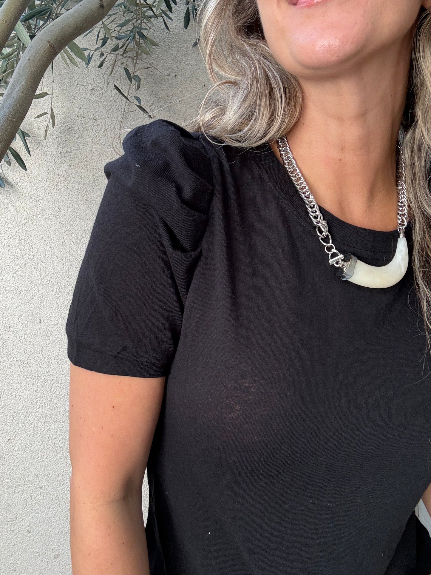 Polera Murcia blanca negra