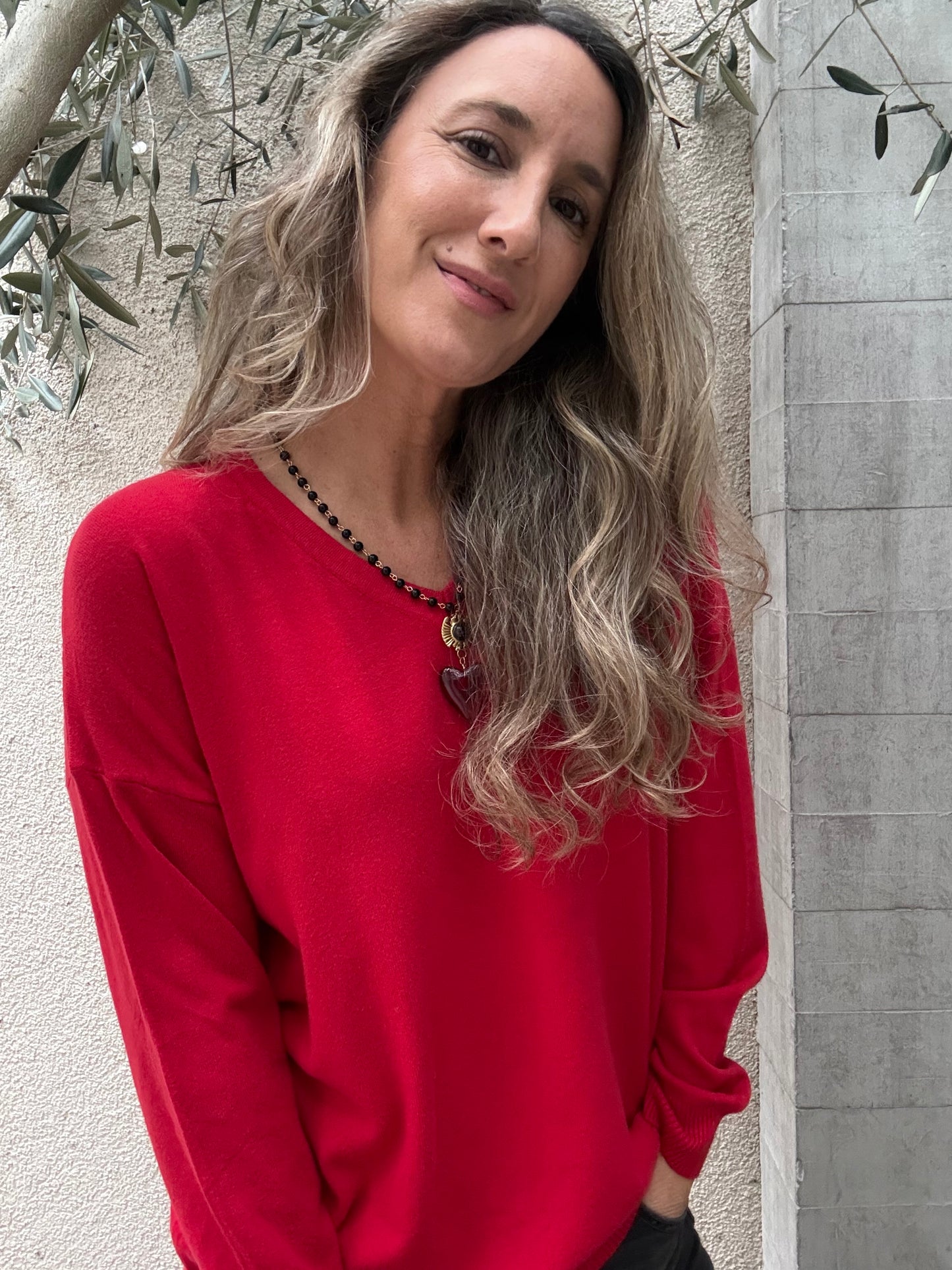 Sweater básico Barceloneta rojo