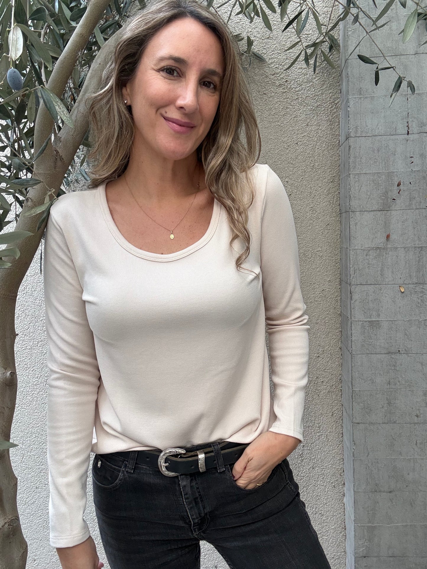 Polera simple microfibra crudo